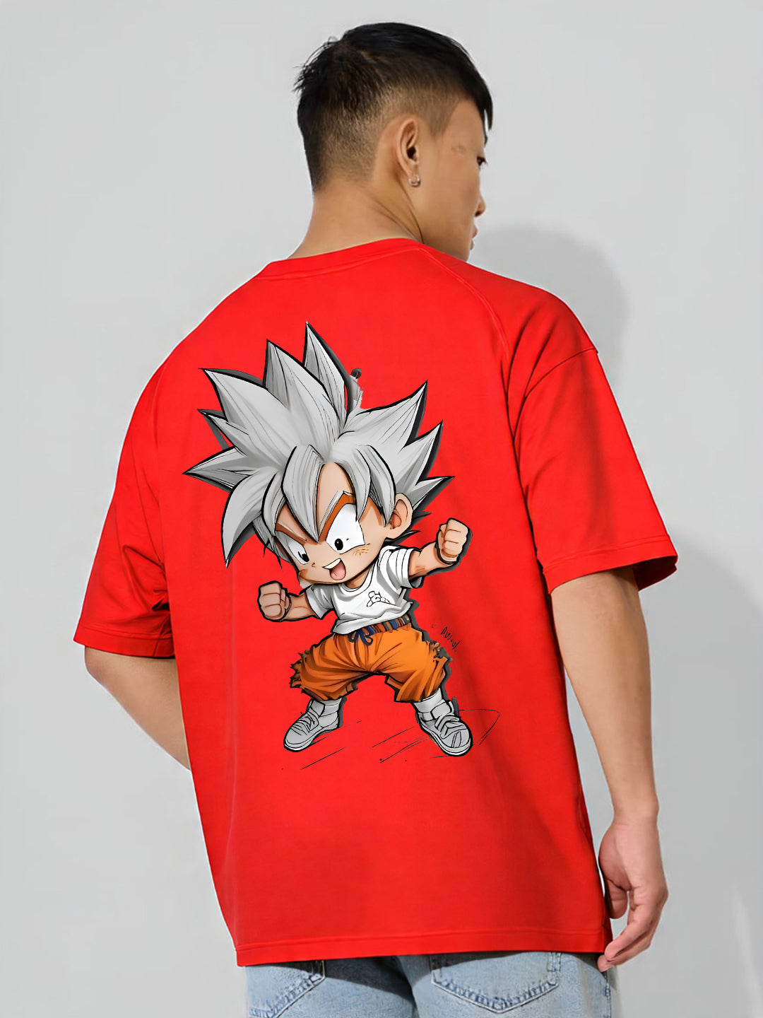 Oversized Goku Graphic T-shirt Print