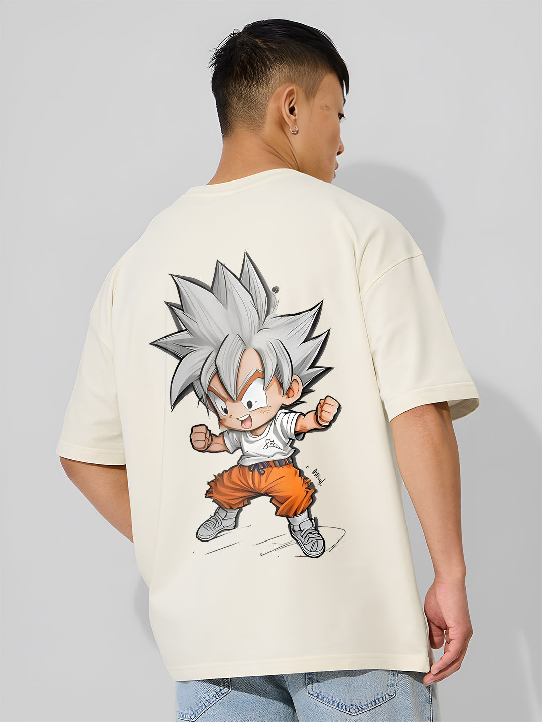 Oversized Goku Graphic T-shirt Print