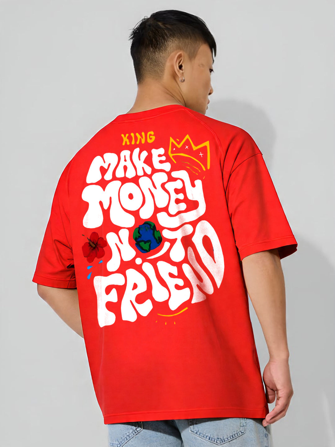 “Make Money Not Friends” Oversized Cotton T-Shirt