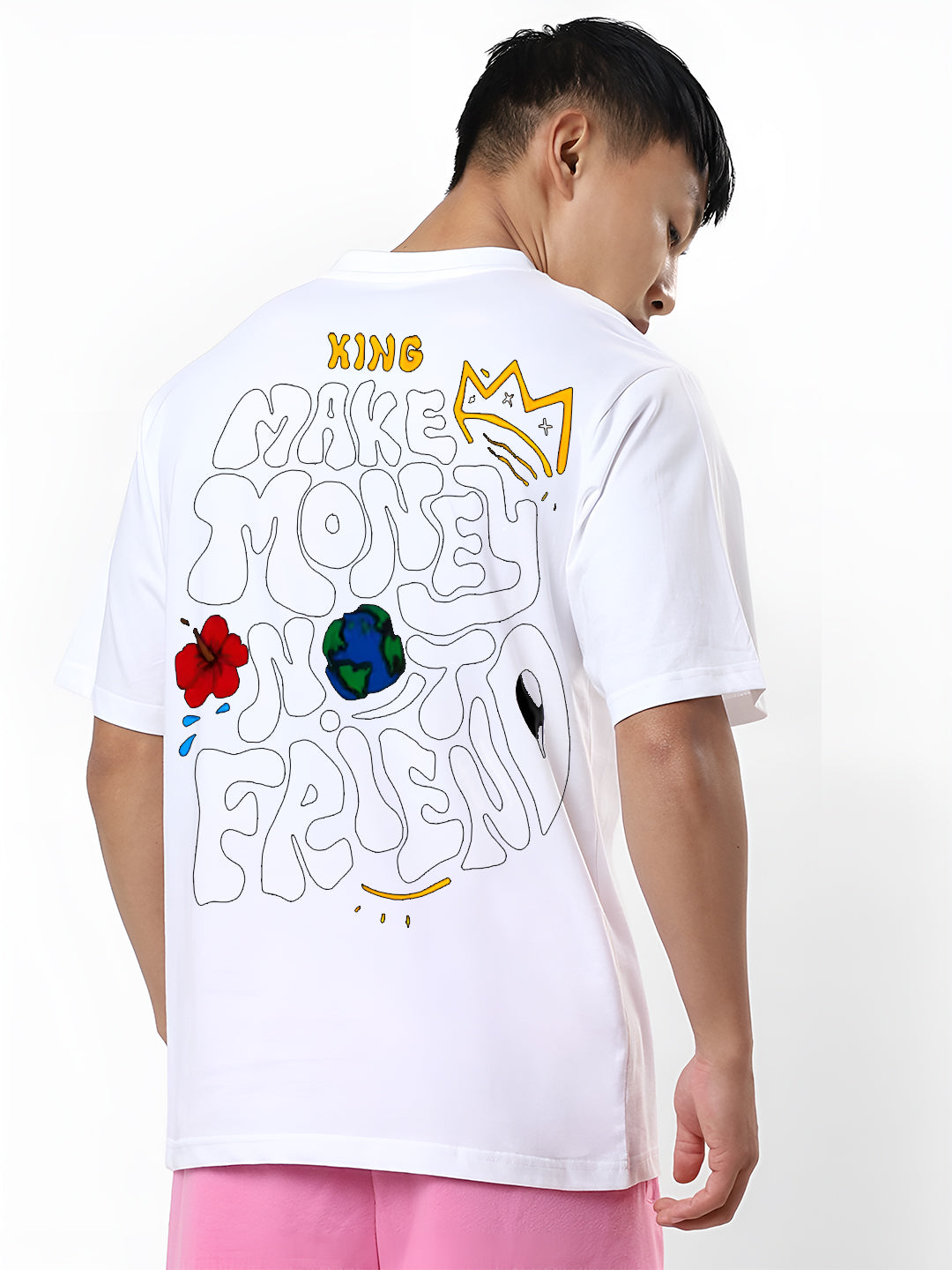 “Make Money Not Friends” Oversized Cotton T-Shirt