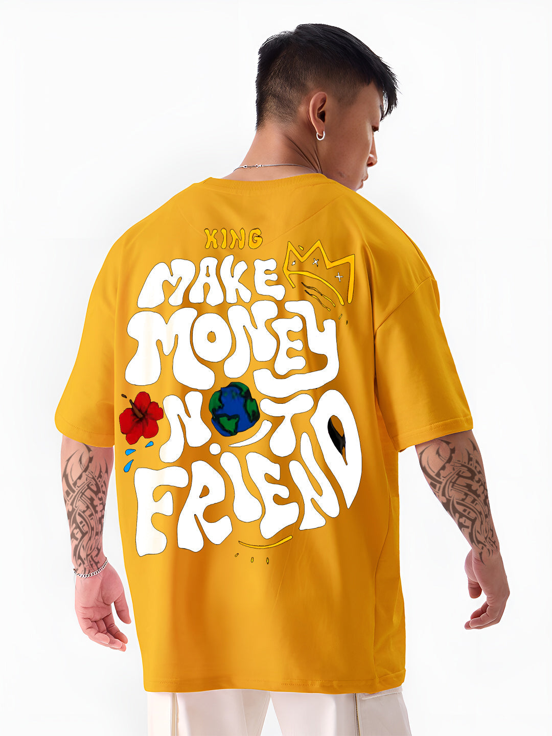 “Make Money Not Friends” Oversized Cotton T-Shirt