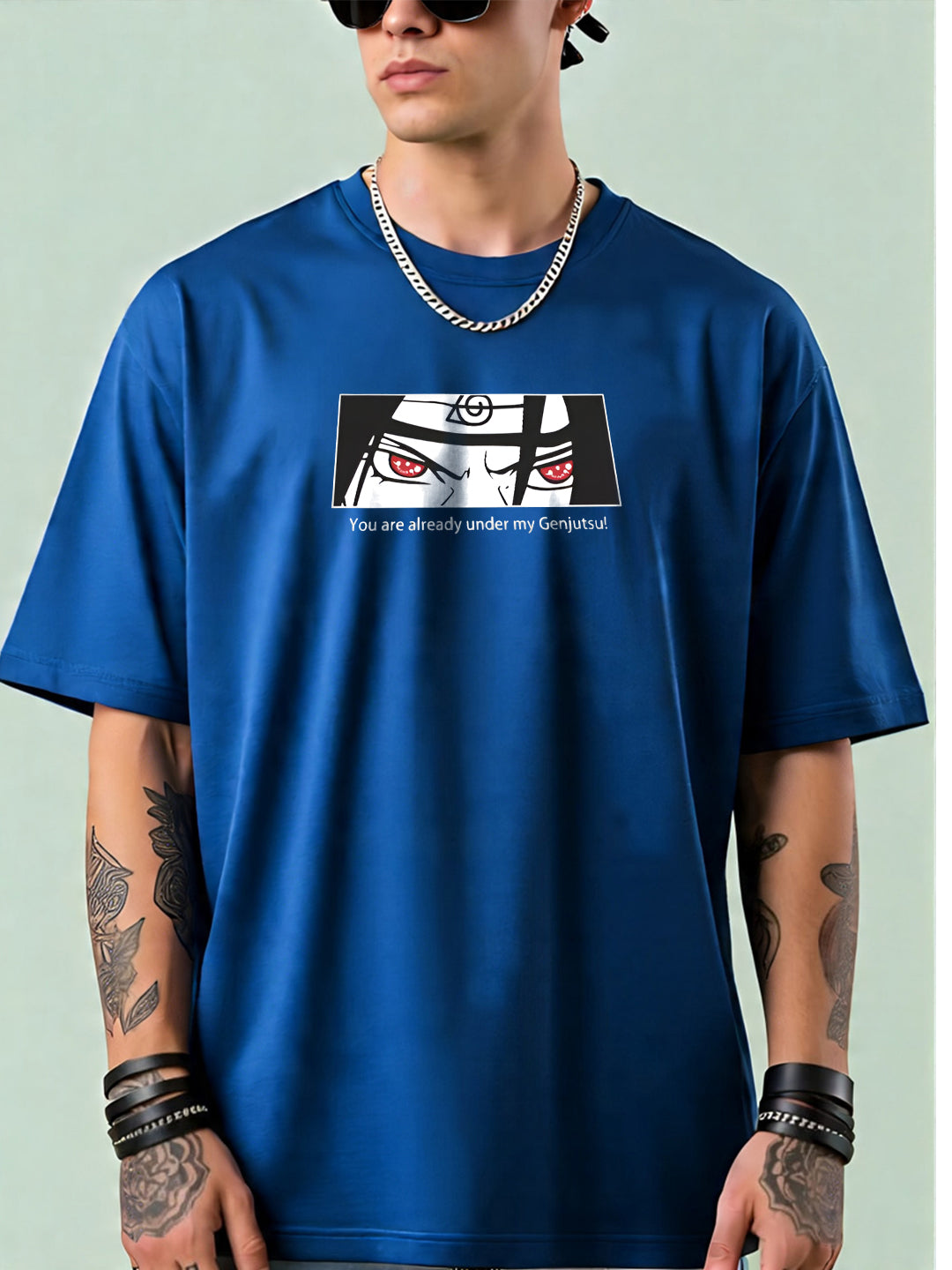 Angerhood Men Oversized Soso Dade Printed Cotton T-Shirt