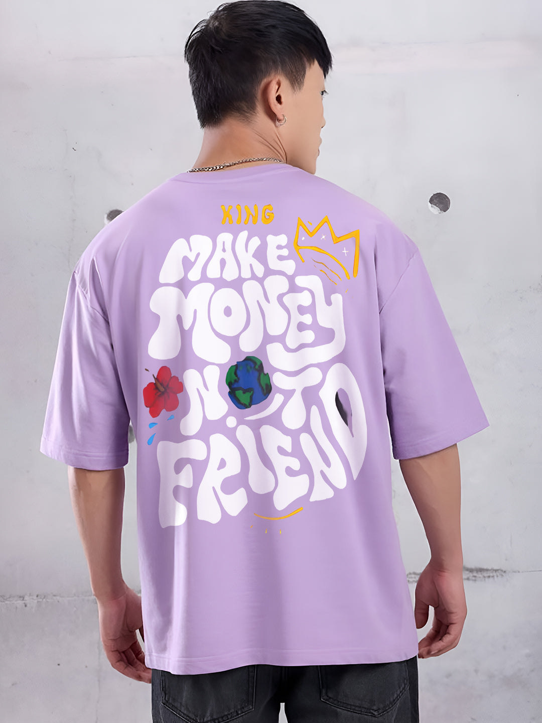 “Make Money Not Friends” Oversized Cotton T-Shirt