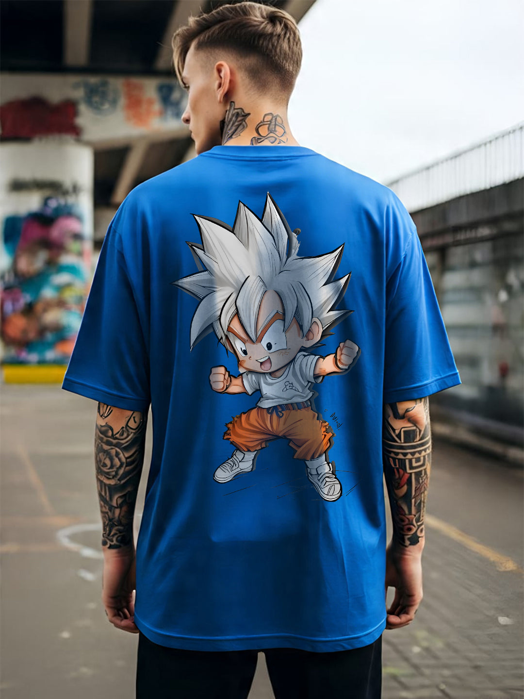 Oversized Goku Graphic T-shirt Print