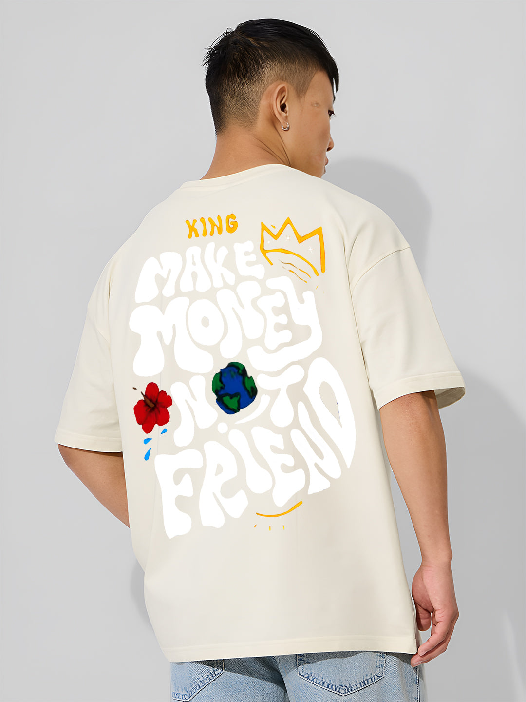 “Make Money Not Friends” Oversized Cotton T-Shirt