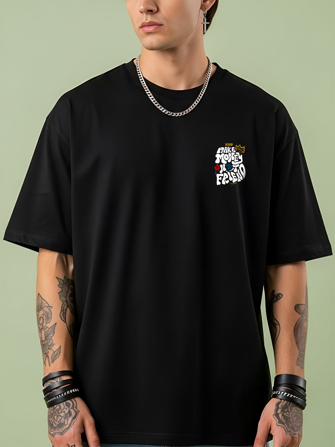 “Make Money Not Friends” Oversized Cotton T-Shirt