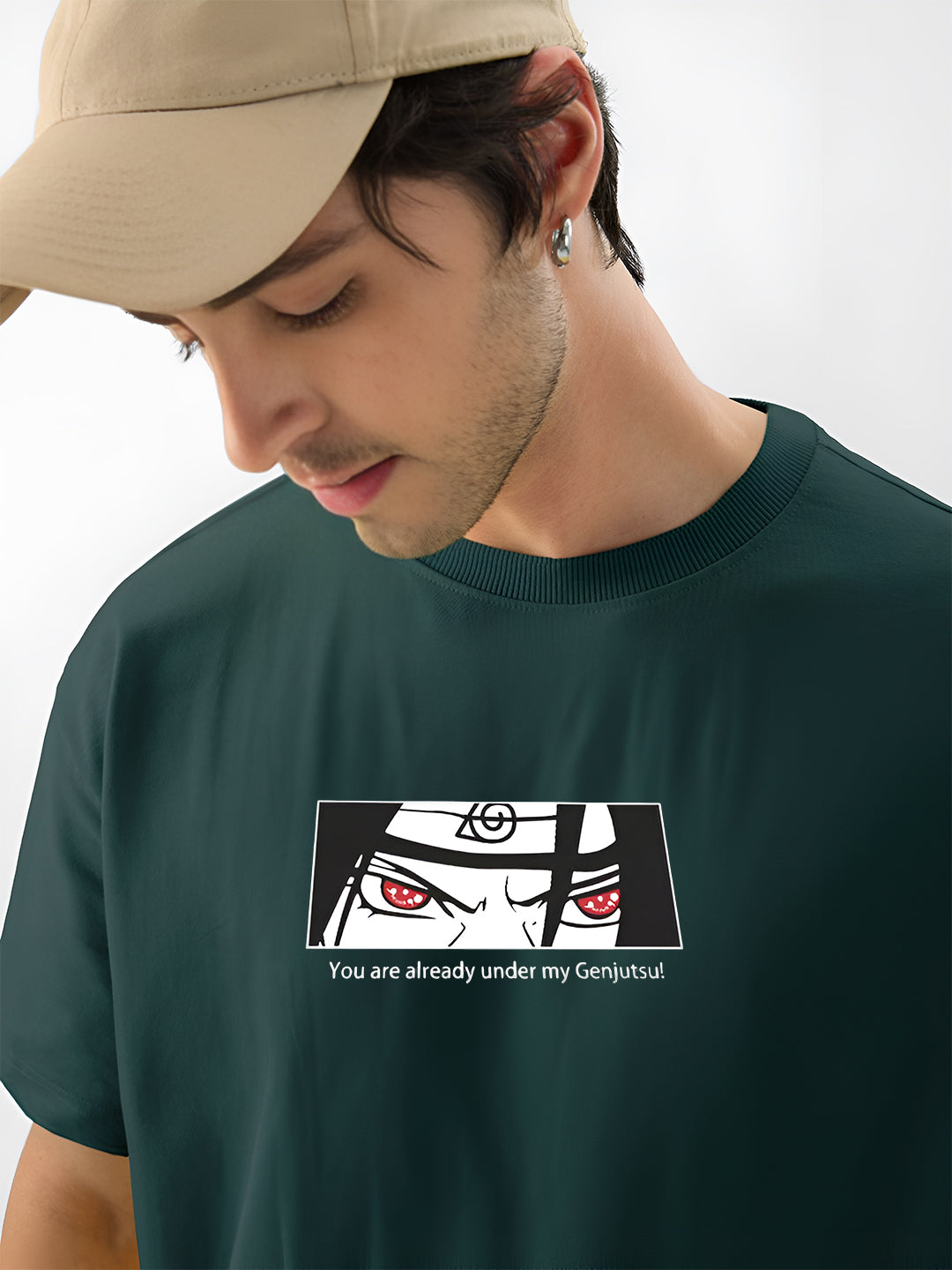 Angerhood Men Oversized Soso Dade Printed Cotton T-Shirt