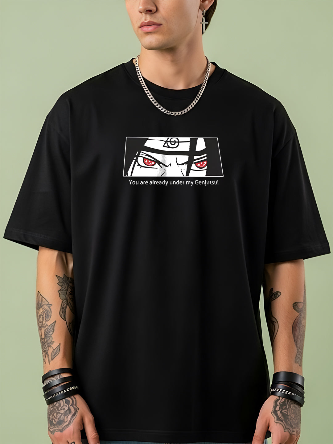 Angerhood Men Oversized Soso Dade Printed Cotton T-Shirt