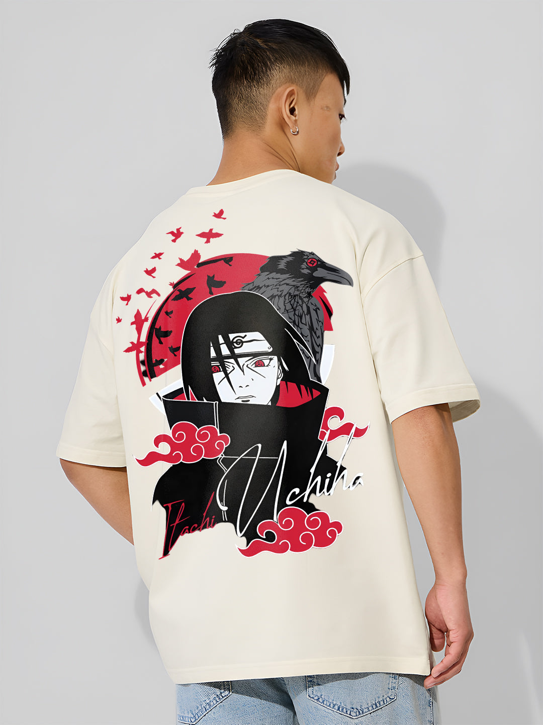 Angerhood Men Oversized Soso Dade Printed Cotton T-Shirt