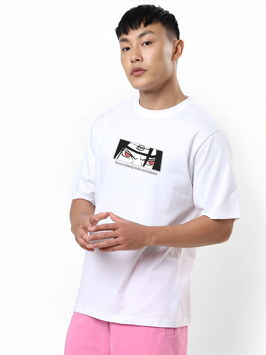 Angerhood Men Oversized Soso Dade Printed Cotton T-Shirt