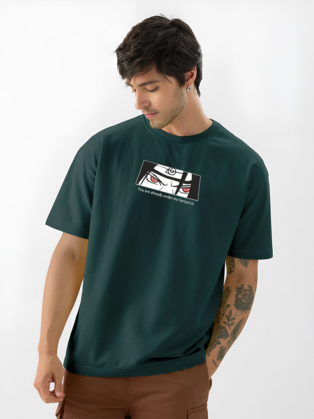 Angerhood Men Oversized Soso Dade Printed Cotton T-Shirt