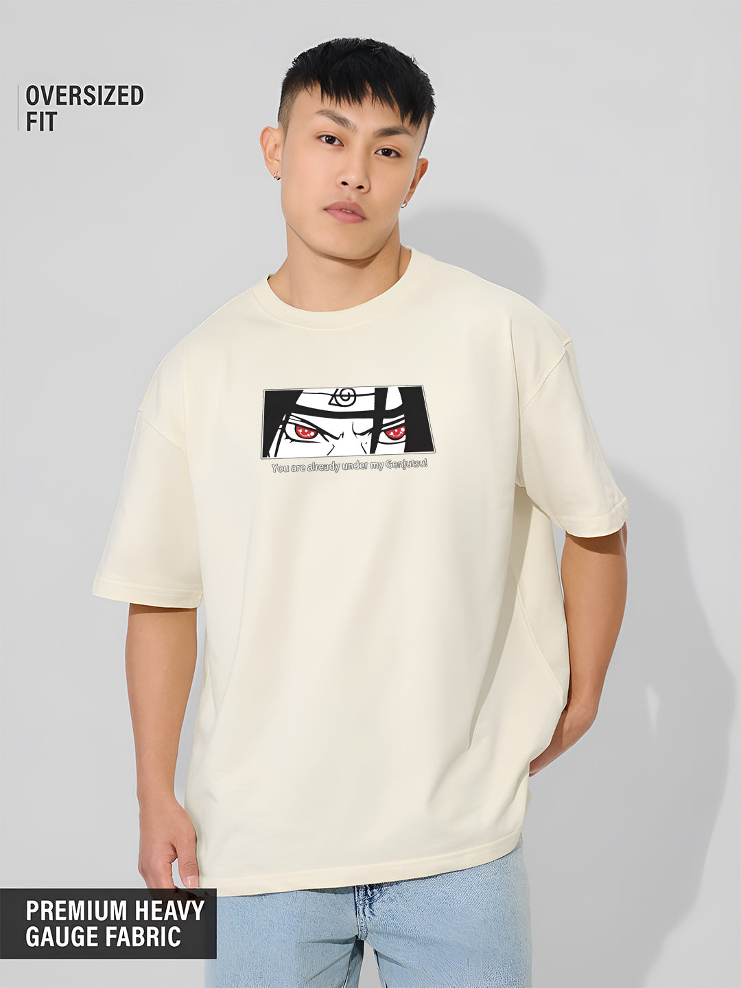 Angerhood Men Oversized Soso Dade Printed Cotton T-Shirt