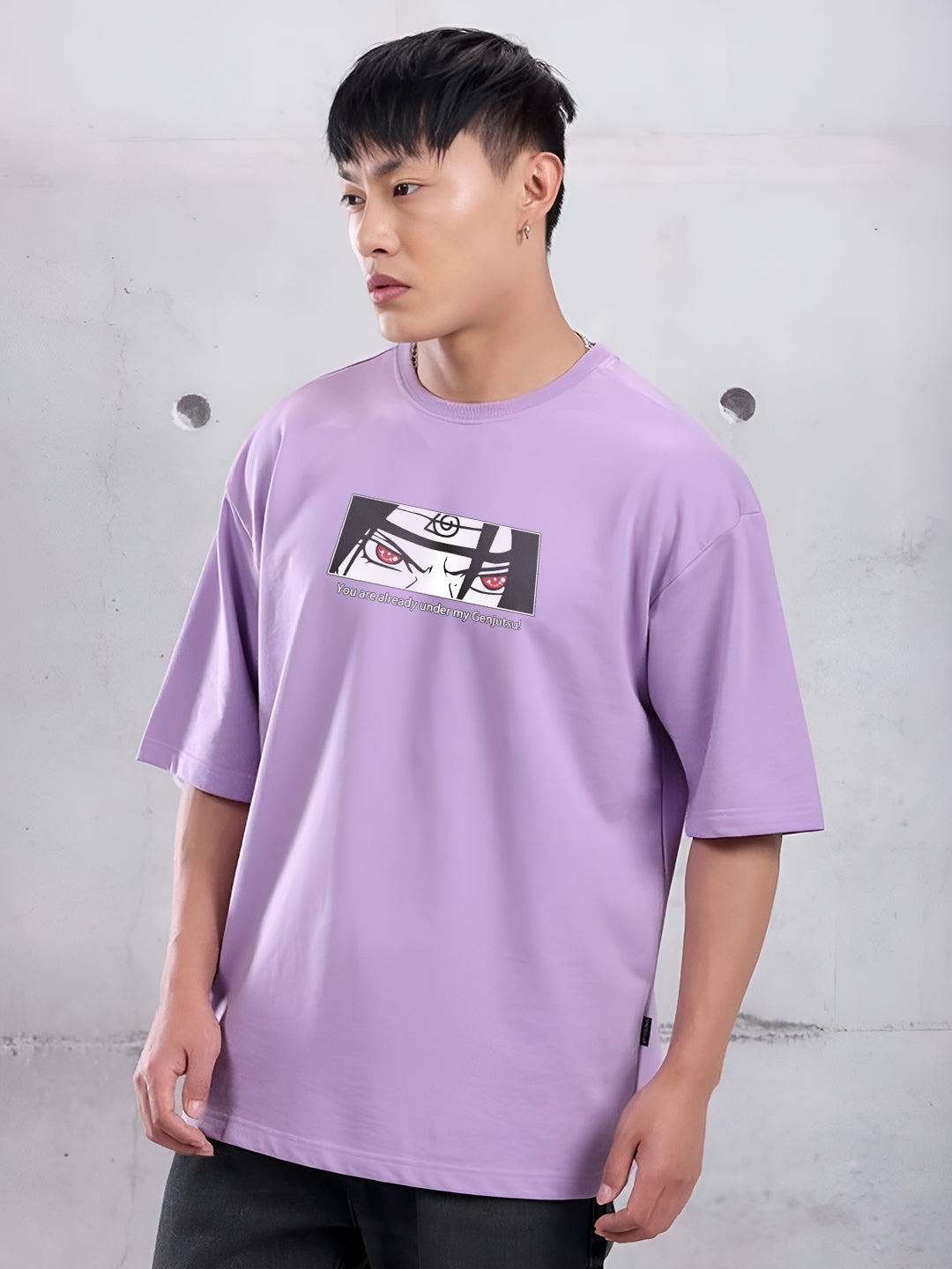 Angerhood Men Oversized Soso Dade Printed Cotton T-Shirt