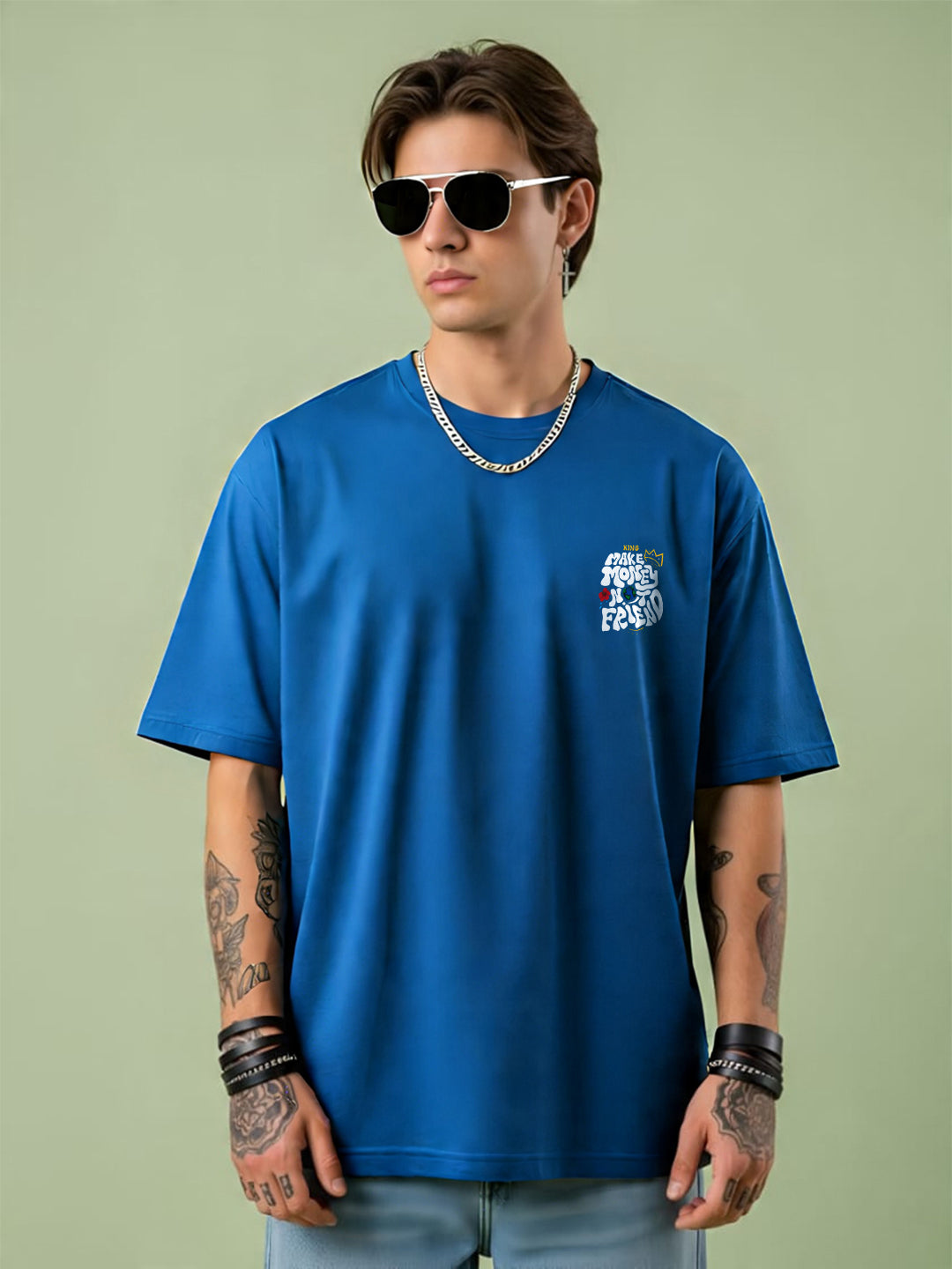 “Make Money Not Friends” Oversized Cotton T-Shirt