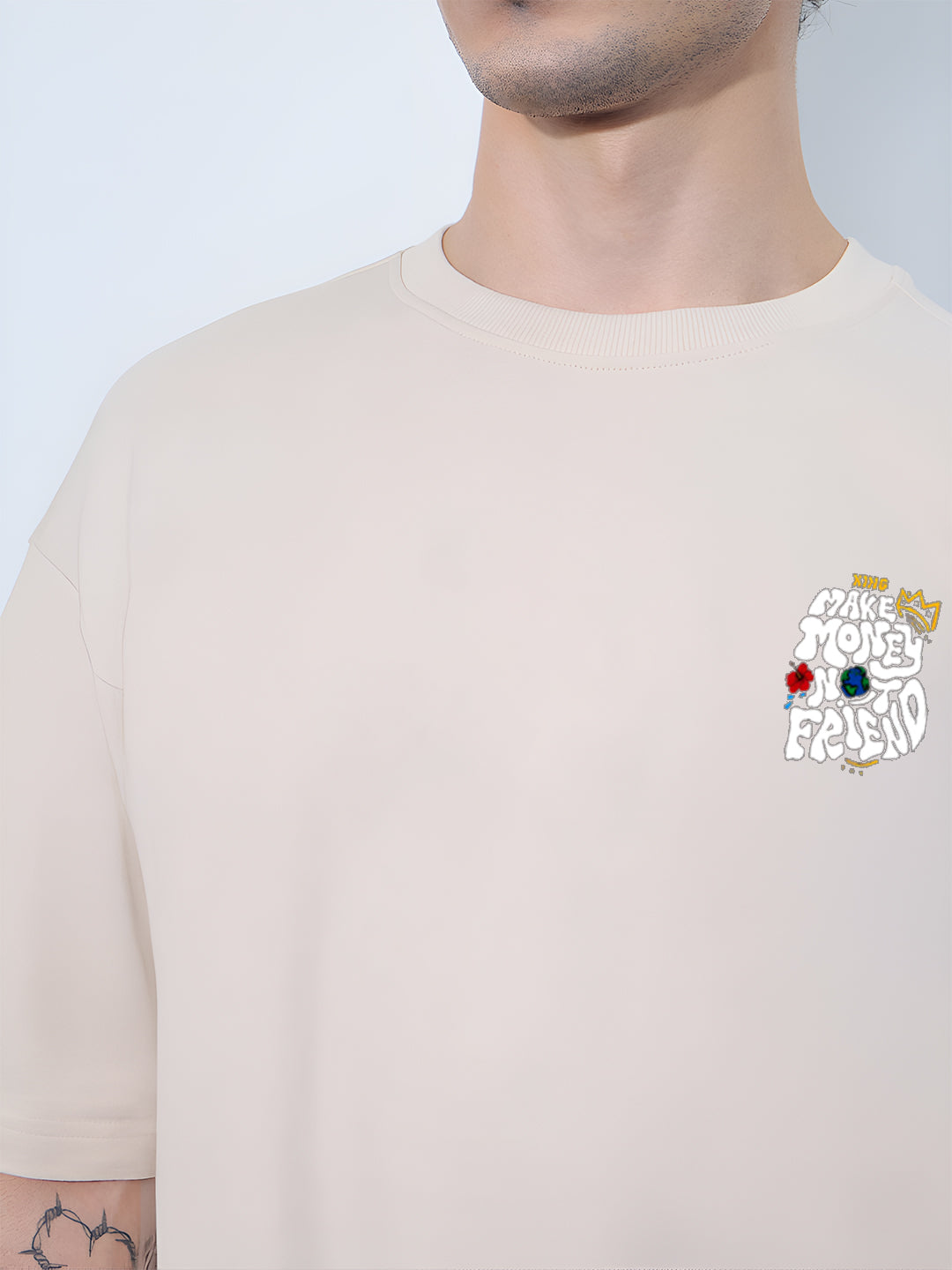 “Make Money Not Friends” Oversized Cotton T-Shirt