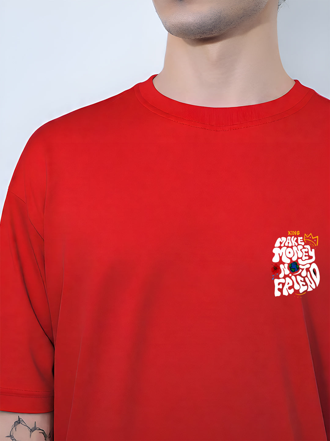 “Make Money Not Friends” Oversized Cotton T-Shirt