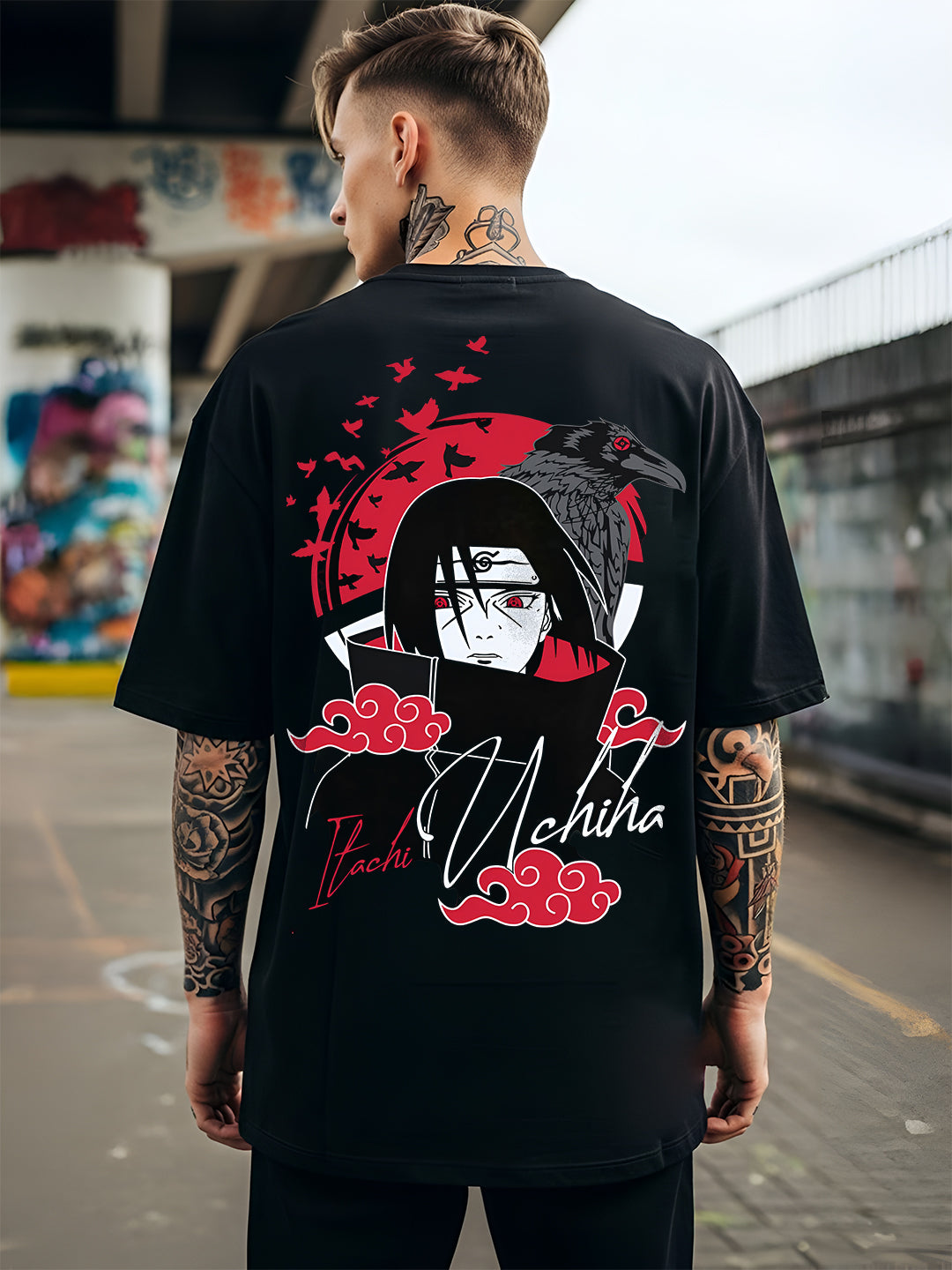 Angerhood Men Oversized Soso Dade Printed Cotton T-Shirt