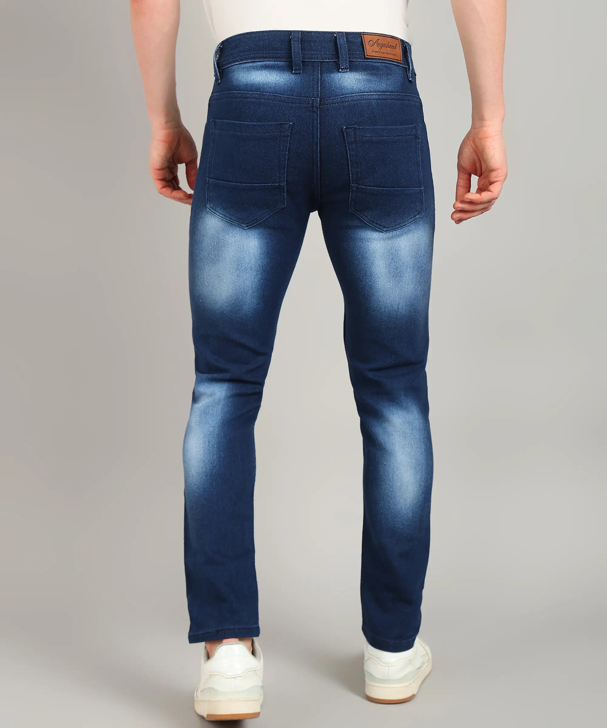 ANGERHOOD Relaxed Fit Men Blue Spray Jeans
