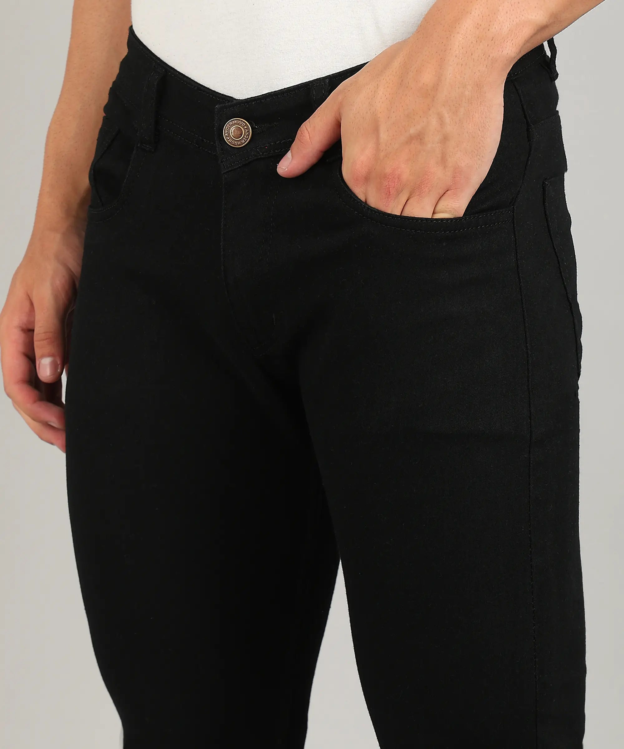 ANGERHOOD Relaxed Fit Men Black Jeans