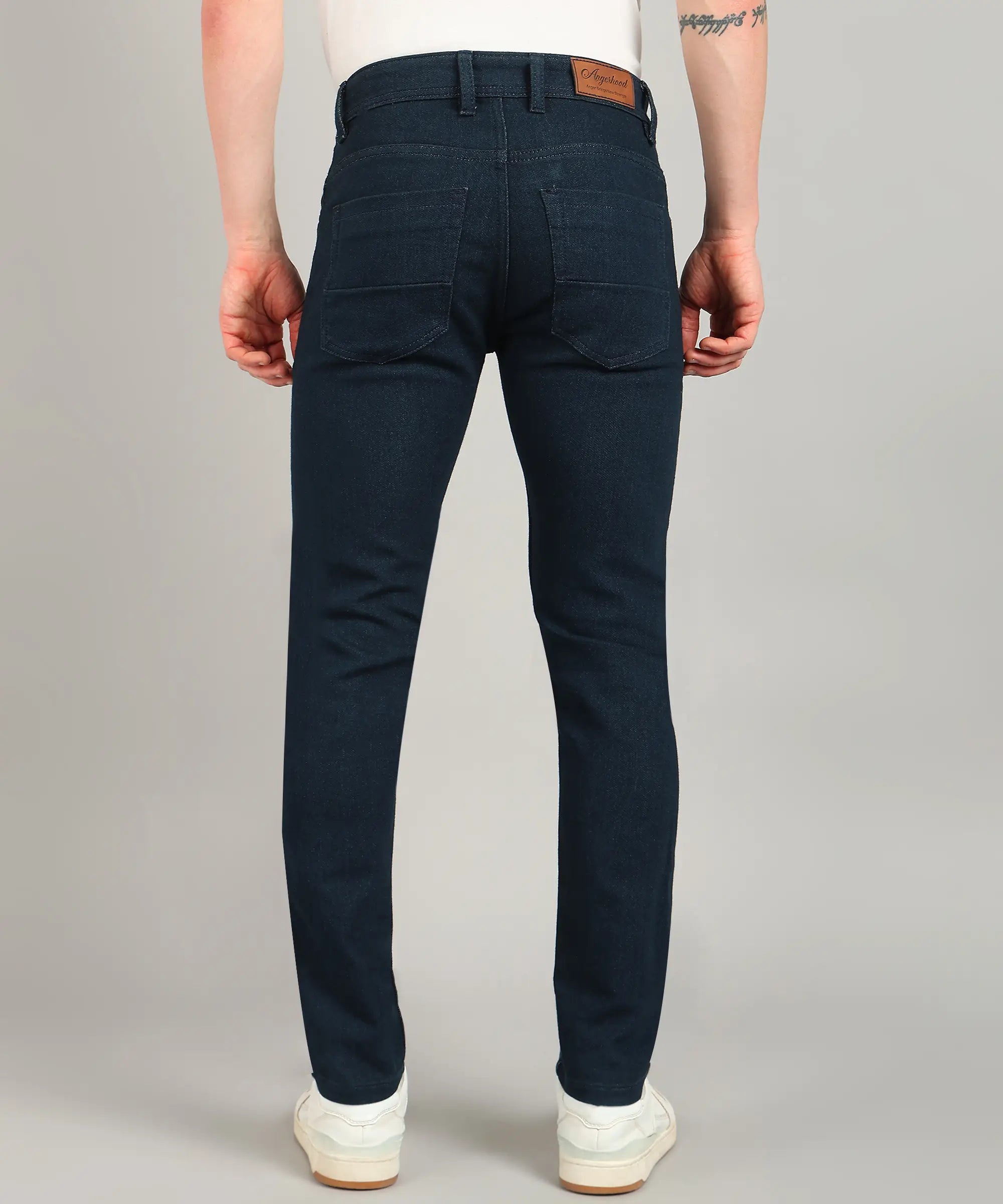 ANGERHOOD Relaxed Fit Men Dark Green Jeans