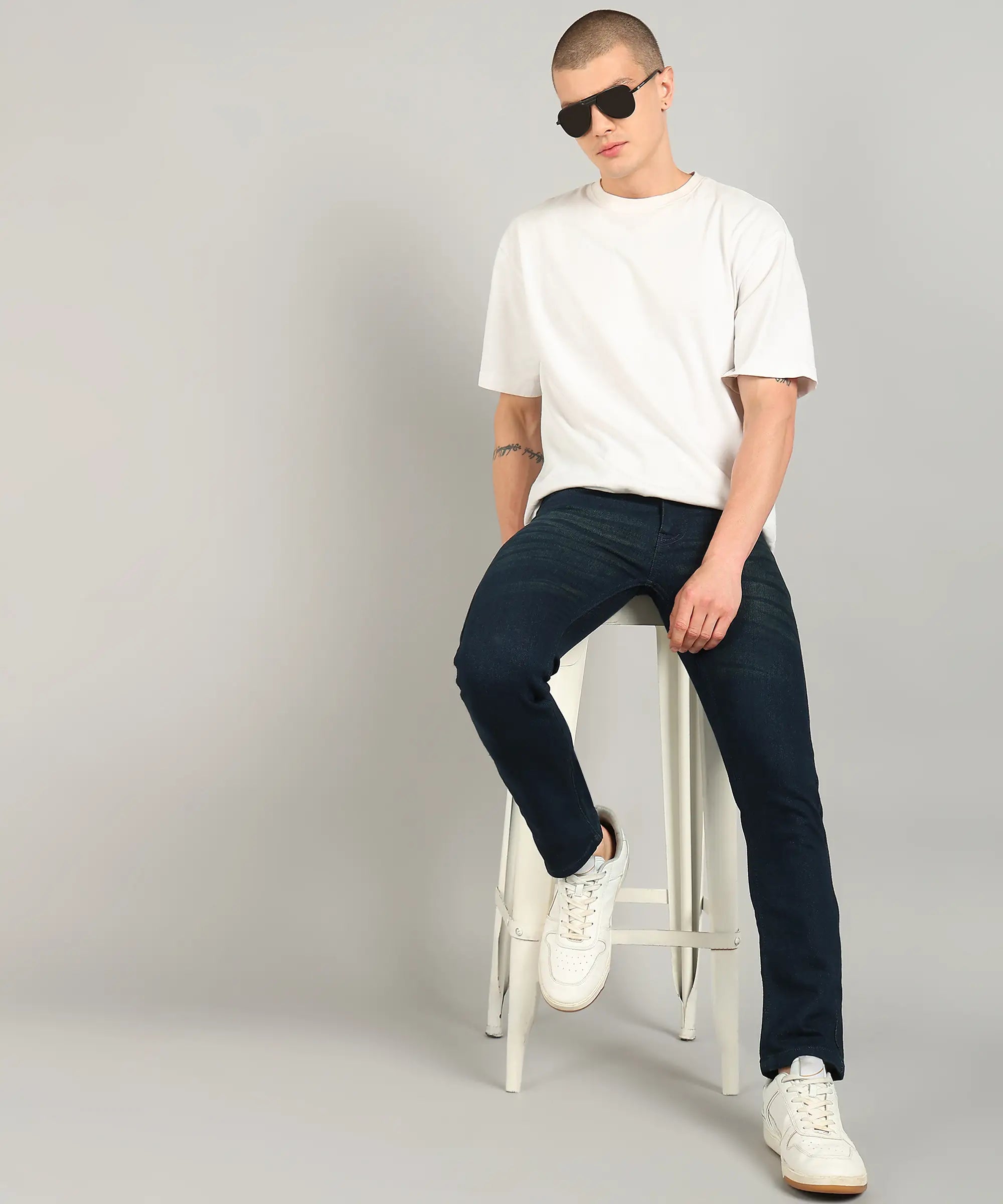 ANGERHOOD Relaxed Fit Men Dark Green Jeans