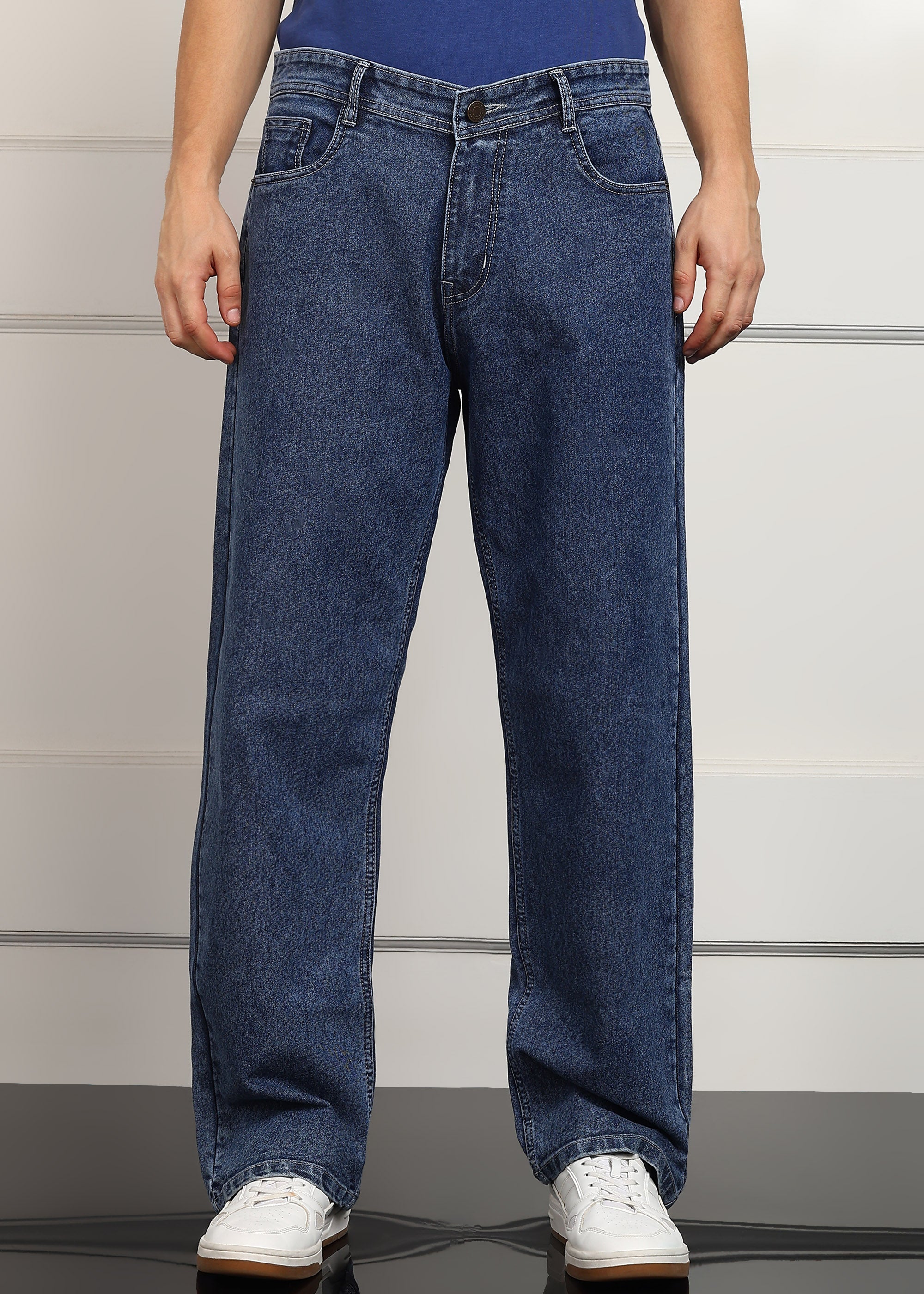 ANGERHOOD Loose Fit Men Dark Blue  Jeans