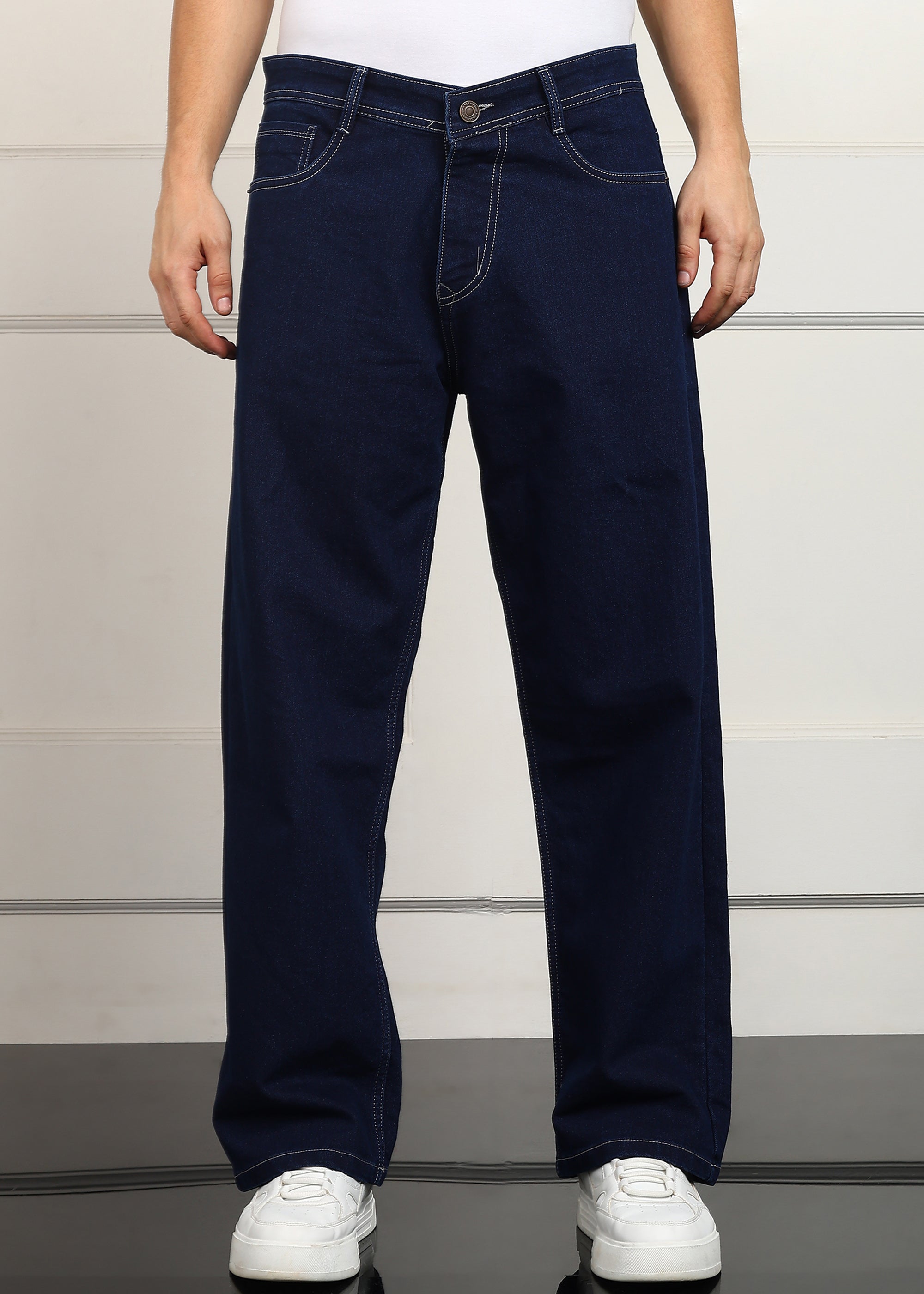 ANGERHOOD Loose Fit Men Dark Blue  Jeans