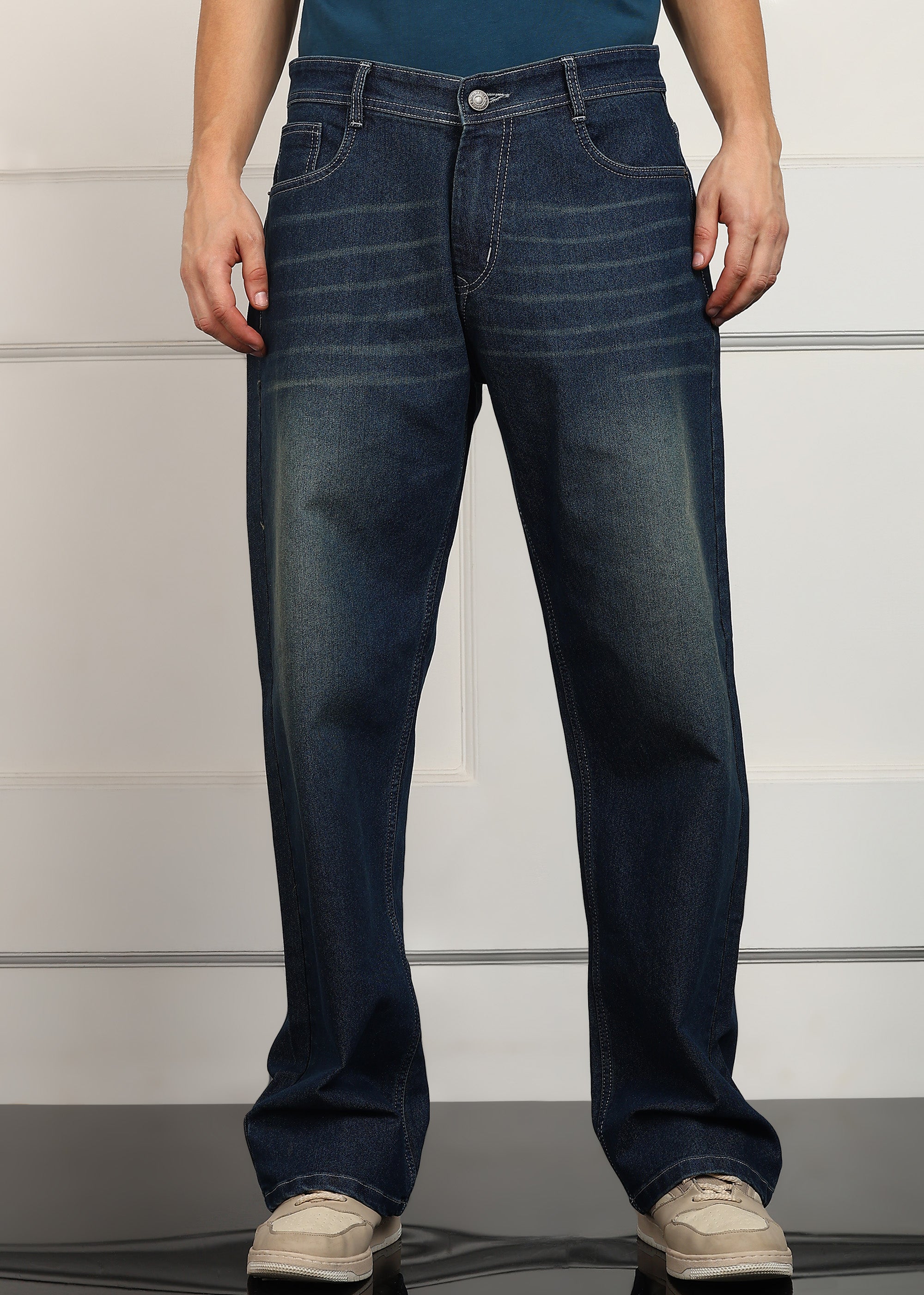 ANGERHOOD Loose Fit Men Blue  Jeans