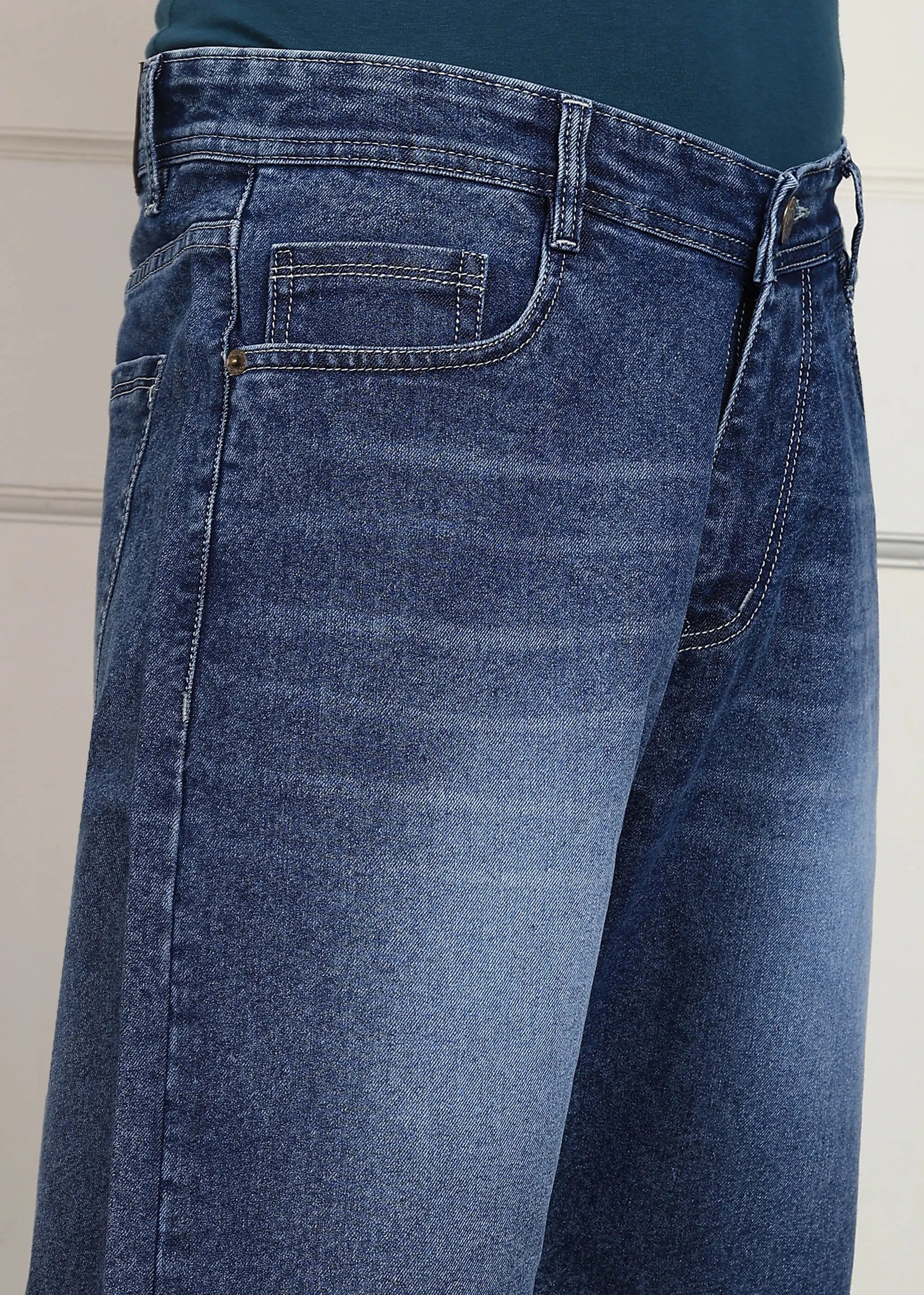 ANGERHOOD Solid Men Denim Dark Blue Baggy Shorts