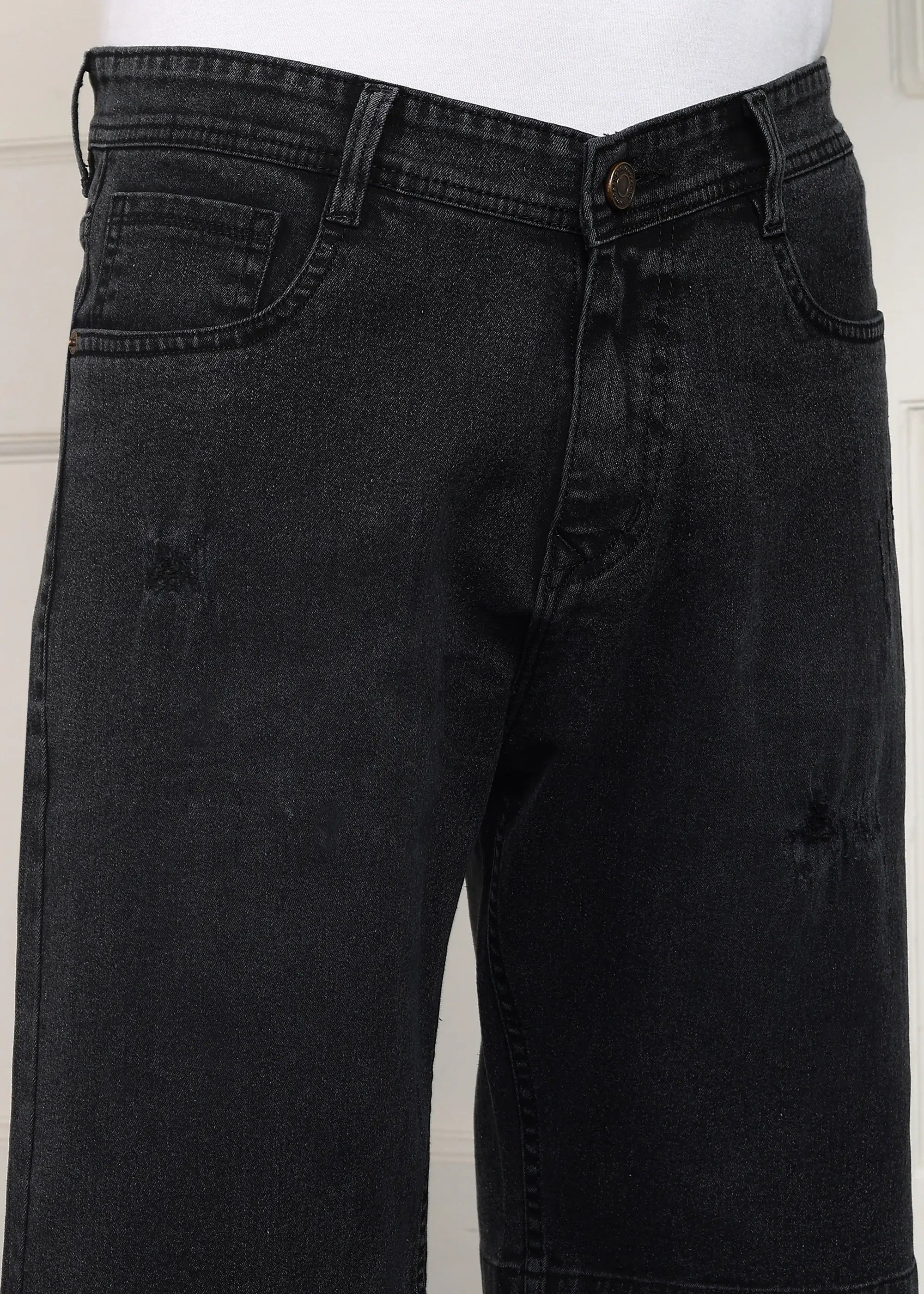 ANGERHOOD Solid Men Denim Dark Grey Baggy Shorts