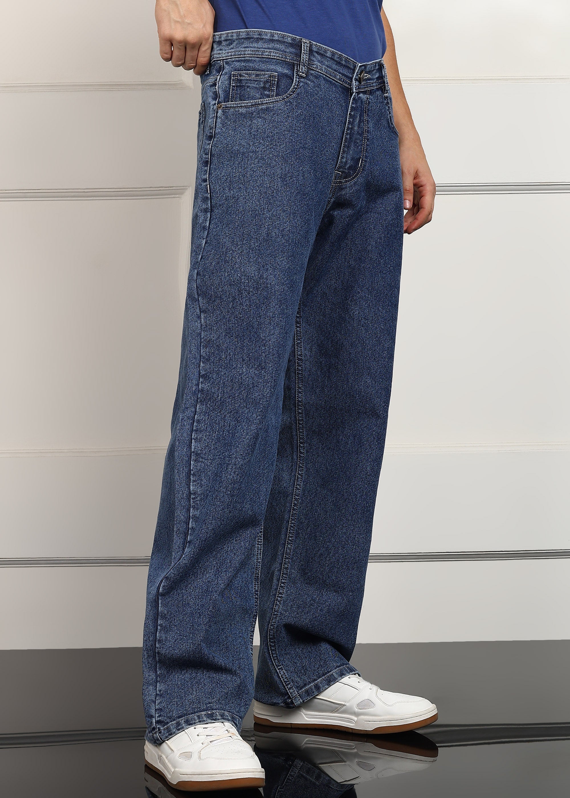 ANGERHOOD Loose Fit Men Dark Blue  Jeans