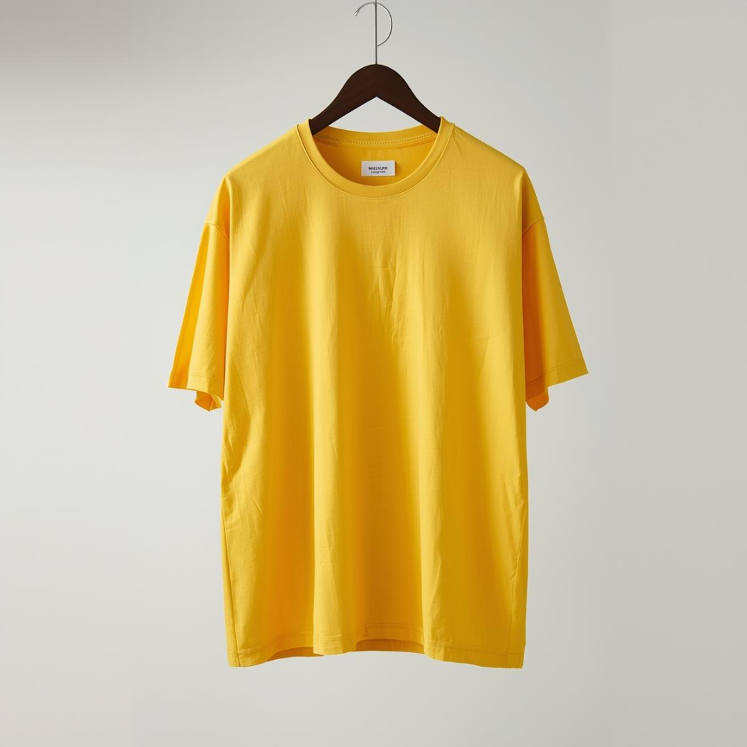 HEAVY24O GSM Oversized Fit French Terry Cotton T-Shirt - YELLOW