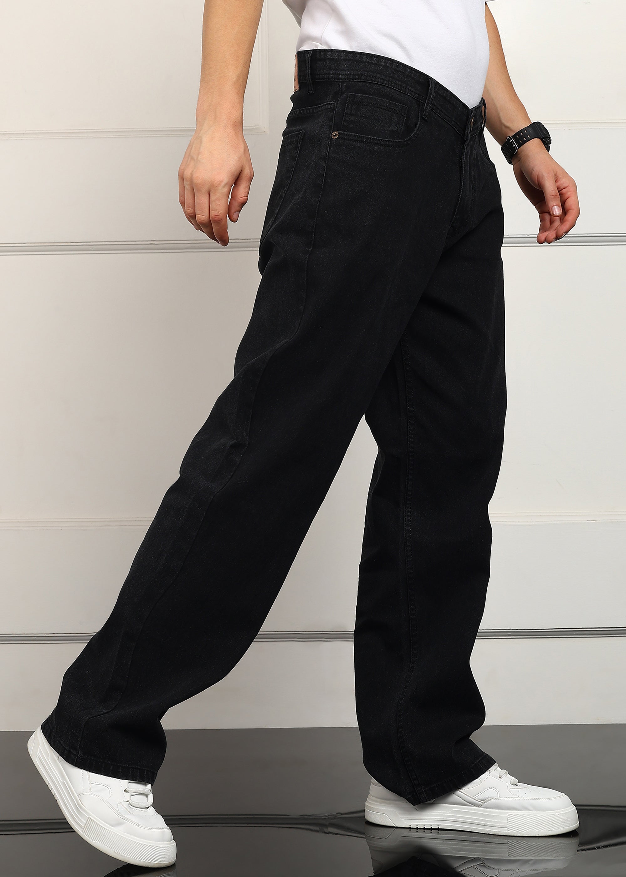 ANGERHOOD Loose Fit Men Black Jeans