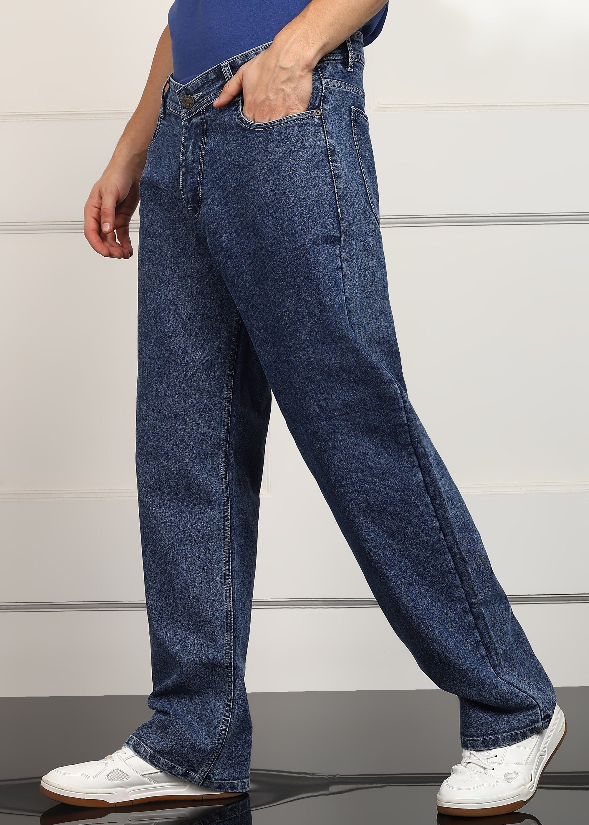 ANGERHOOD Loose Fit Men Dark Blue  Jeans