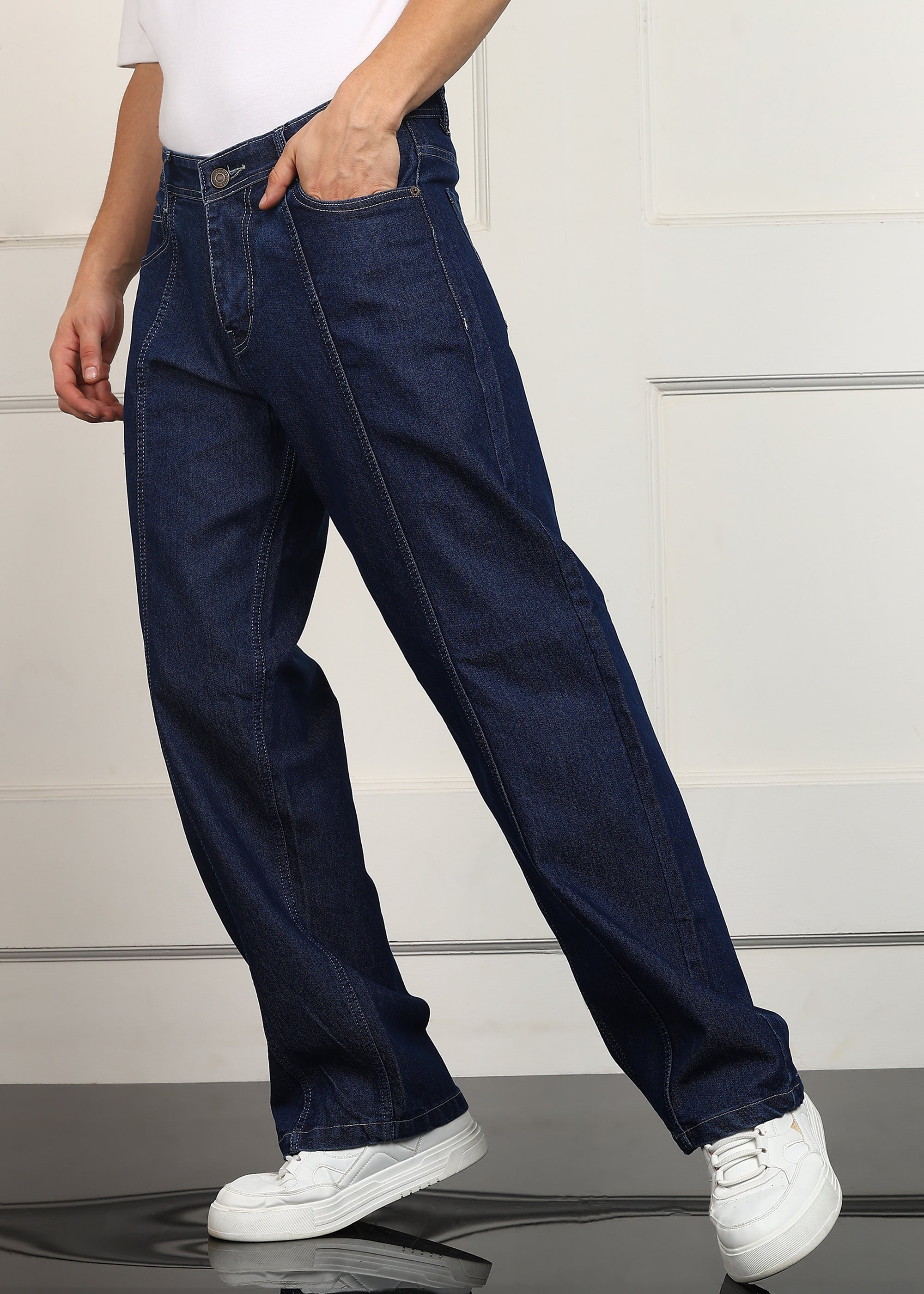 ANGERHOOD Loose Fit Men Dark Blue  Jeans