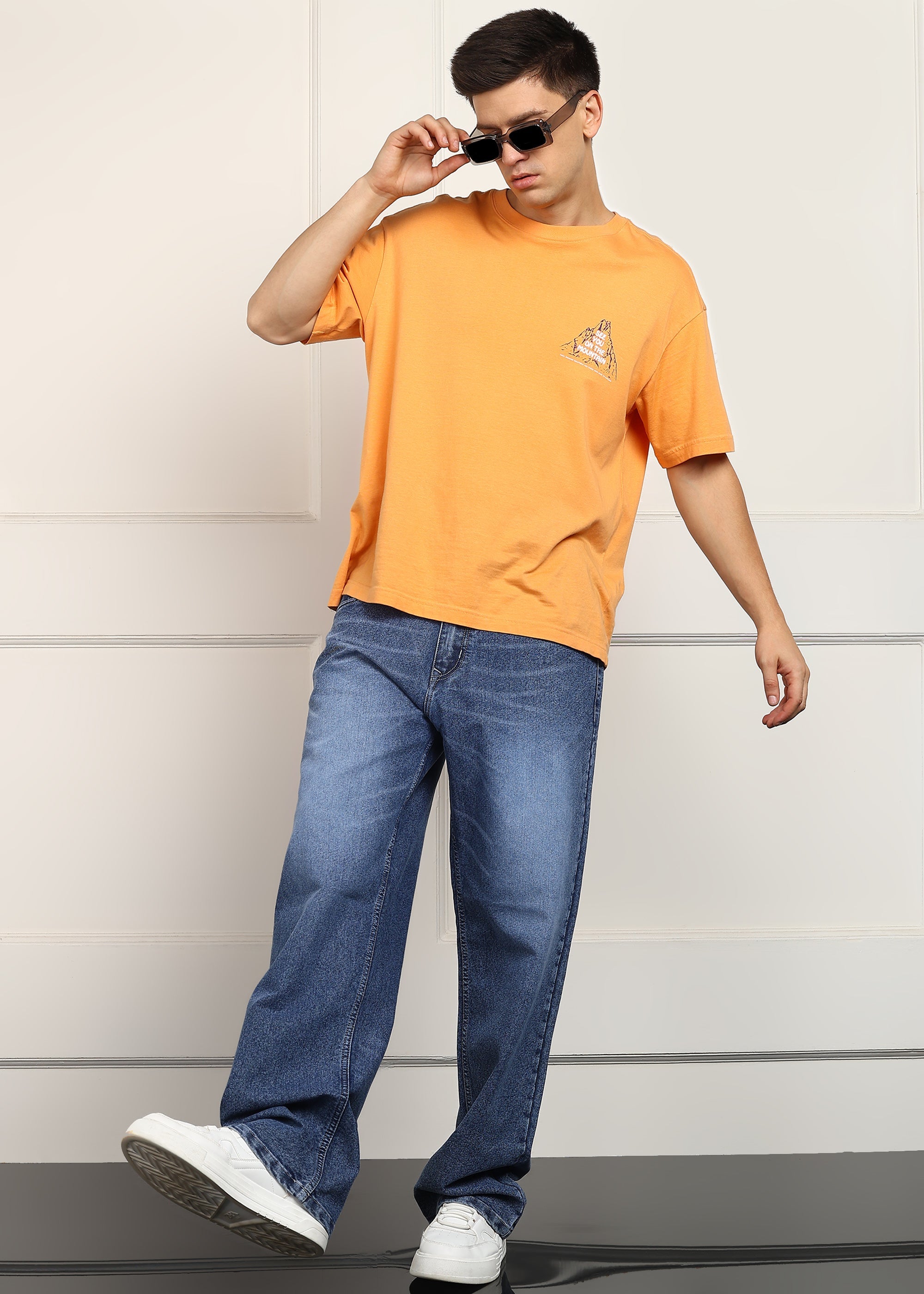 ANGERHOOD Loose Fit Men Blue Baggy Jeans