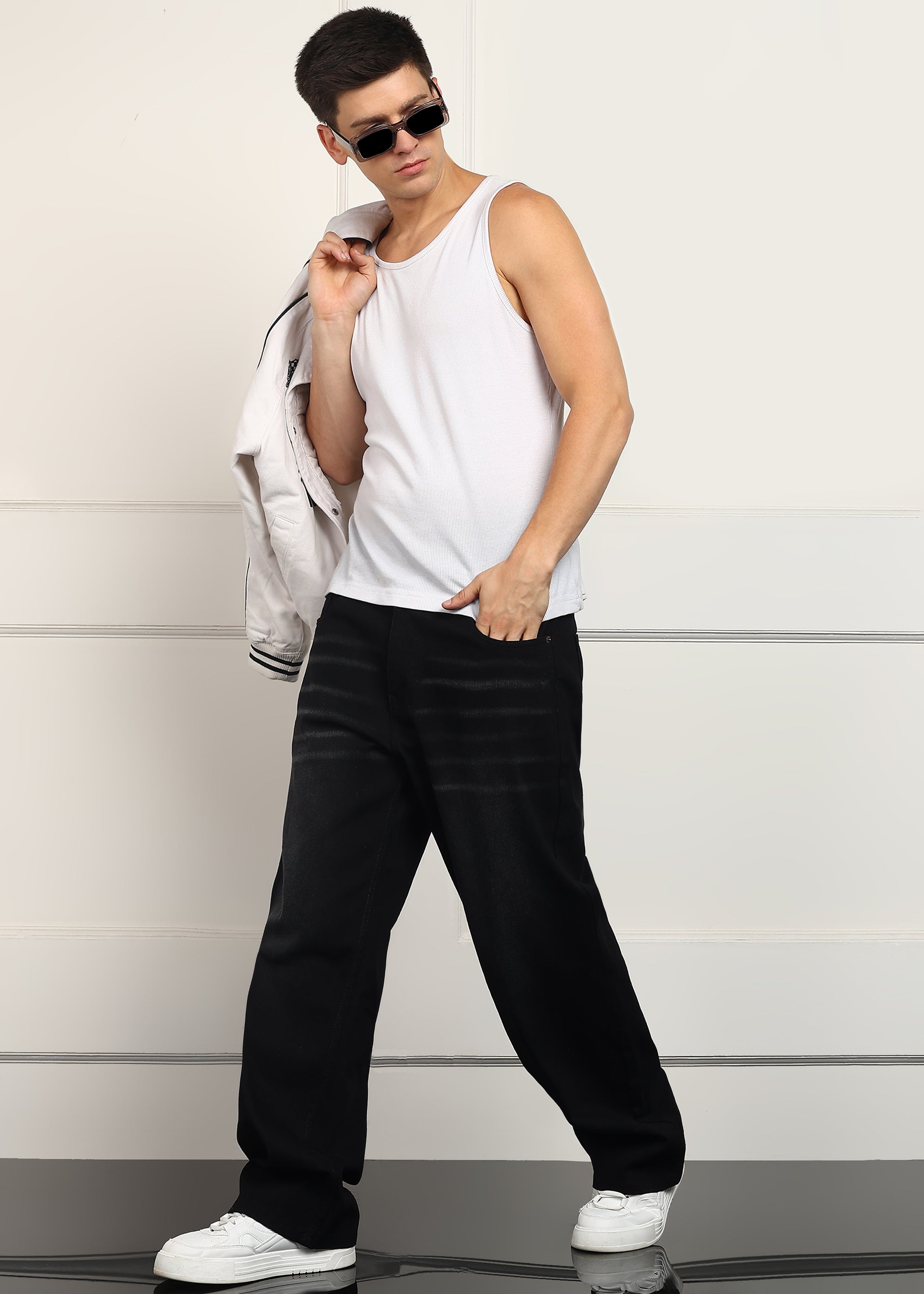 ANGERHOOD Loose Fit Men Black  Jeans