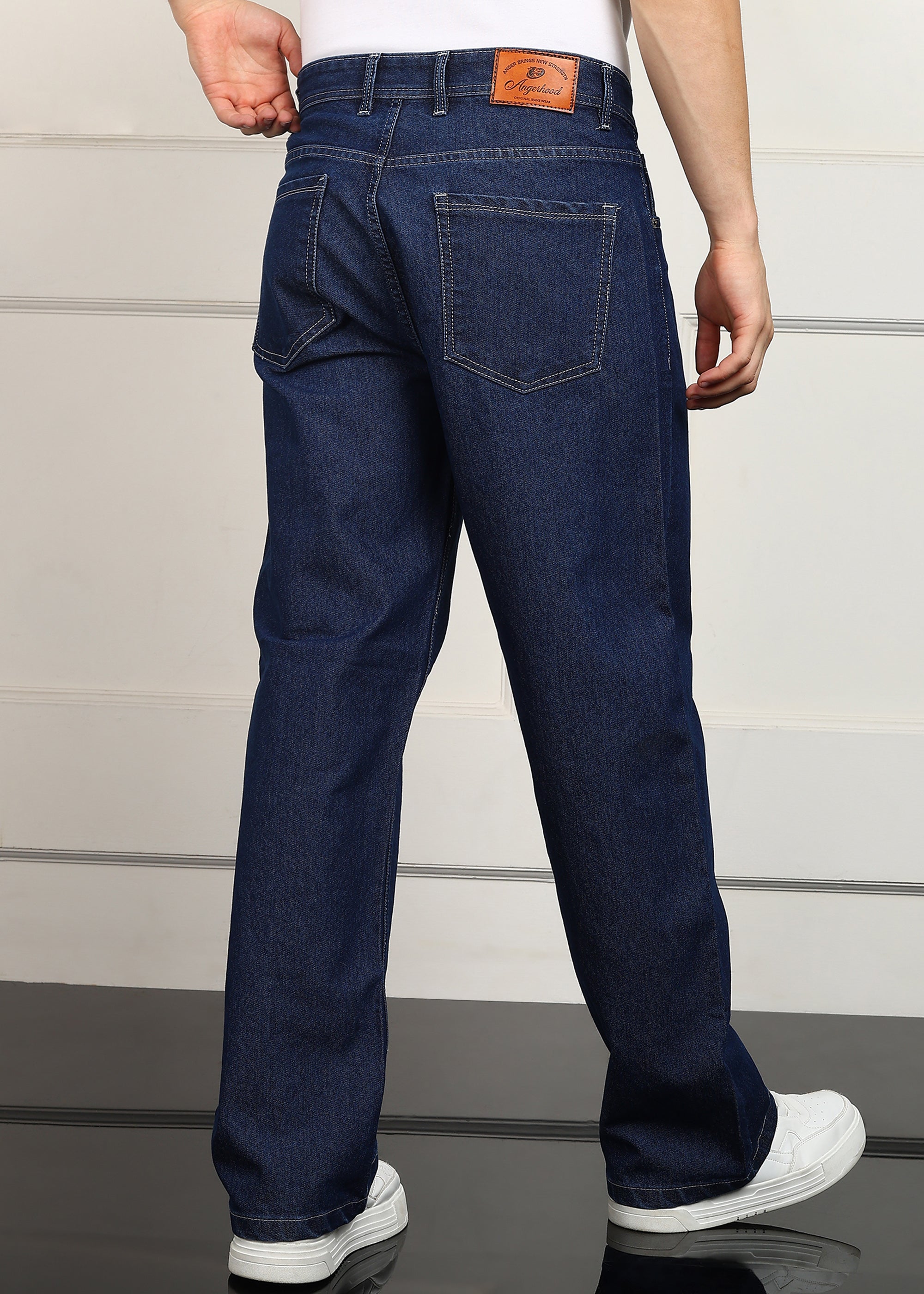 ANGERHOOD Loose Fit Men Dark Blue  Jeans