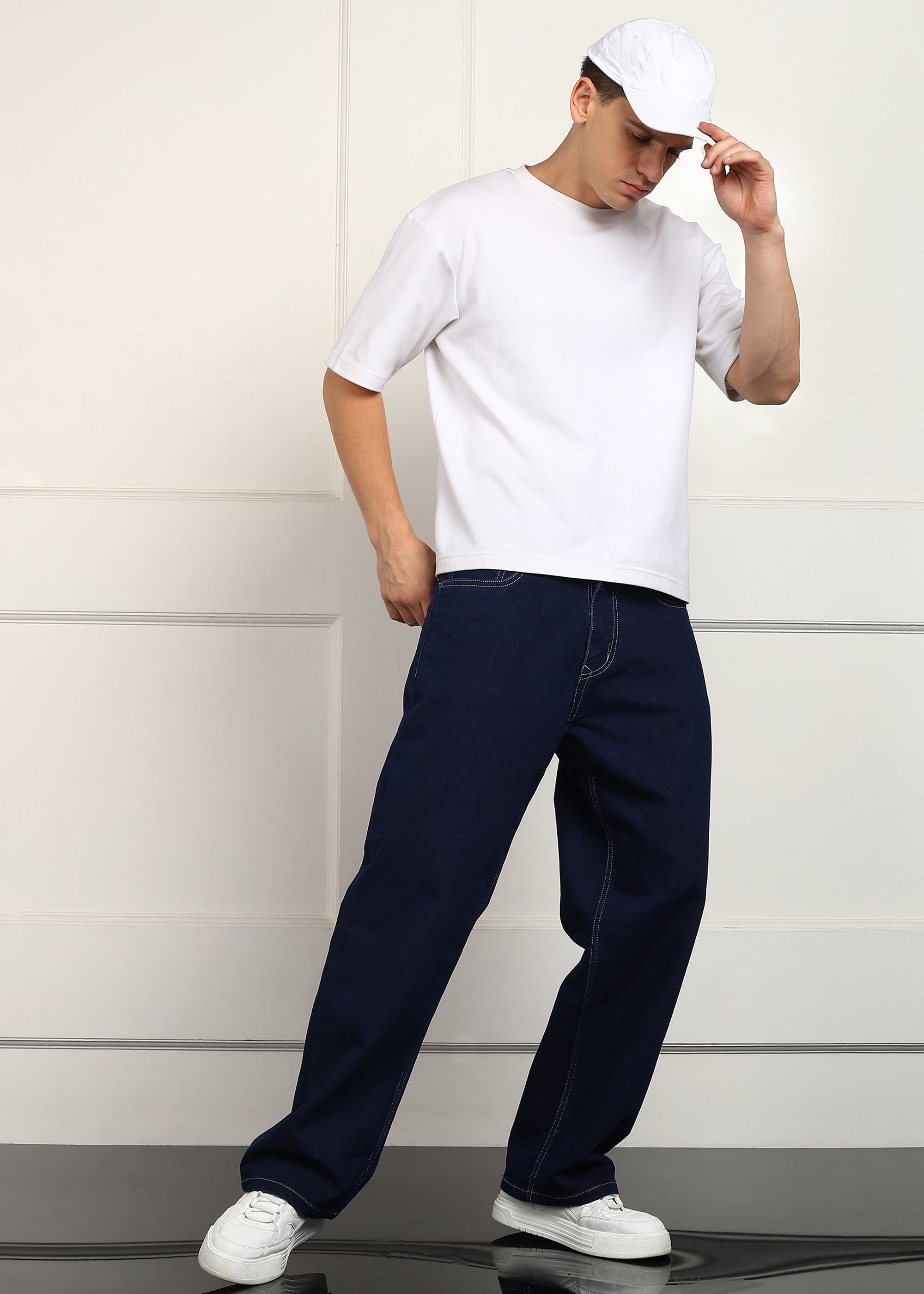 ANGERHOOD Loose Fit Men Dark Blue  Jeans