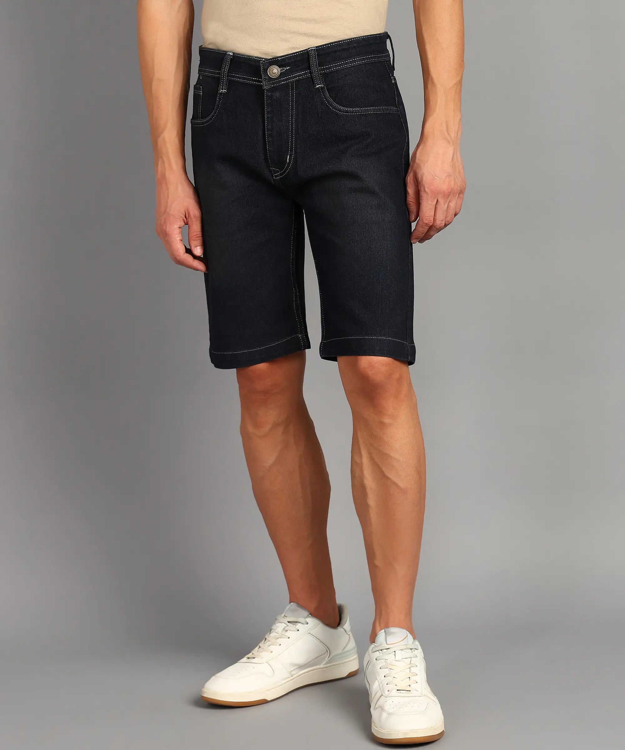 ANGERHOOD Solid Men Denim Grey Shorts