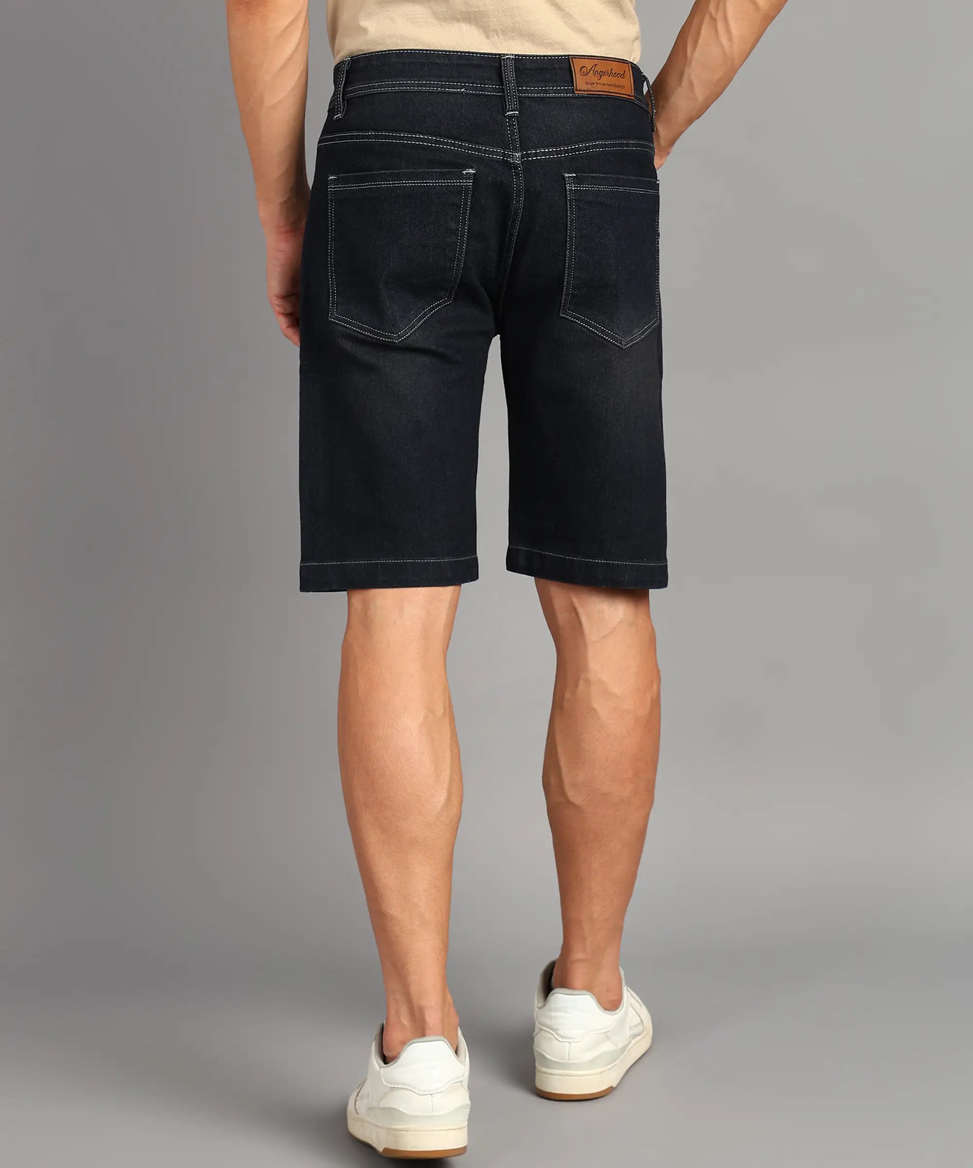 ANGERHOOD Solid Men Denim Grey Shorts
