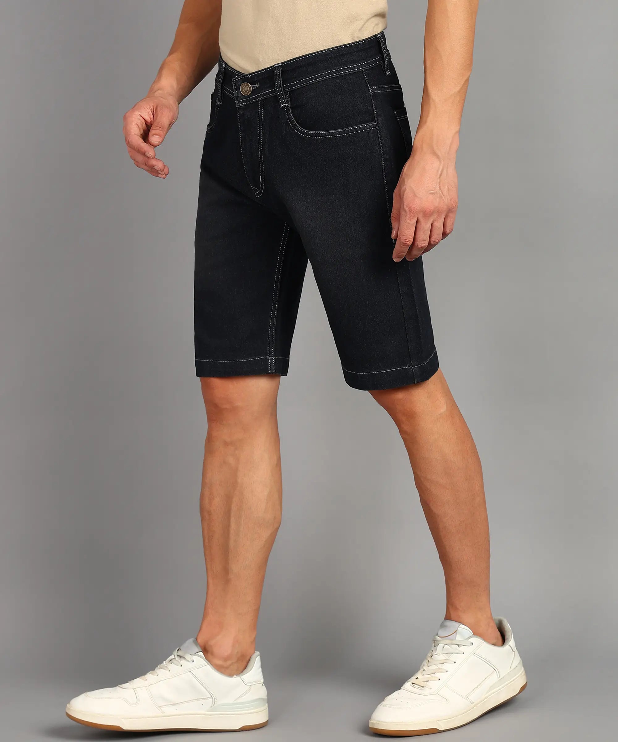 ANGERHOOD Solid Men Denim Grey Shorts