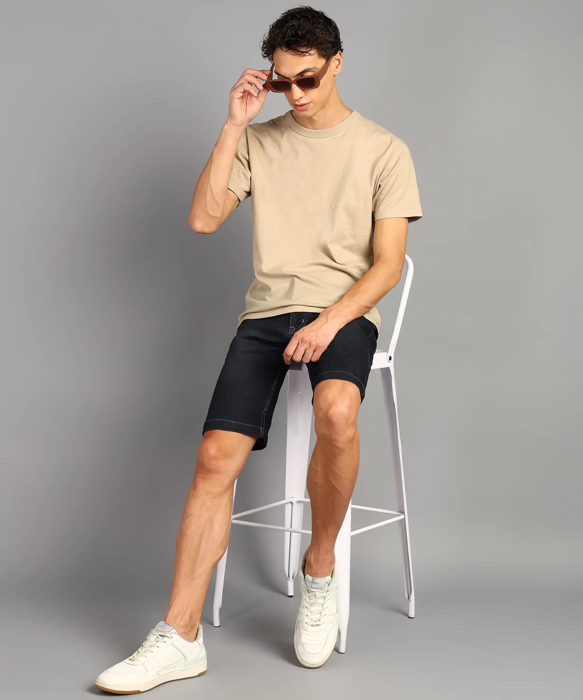 ANGERHOOD Solid Men Denim Grey Shorts