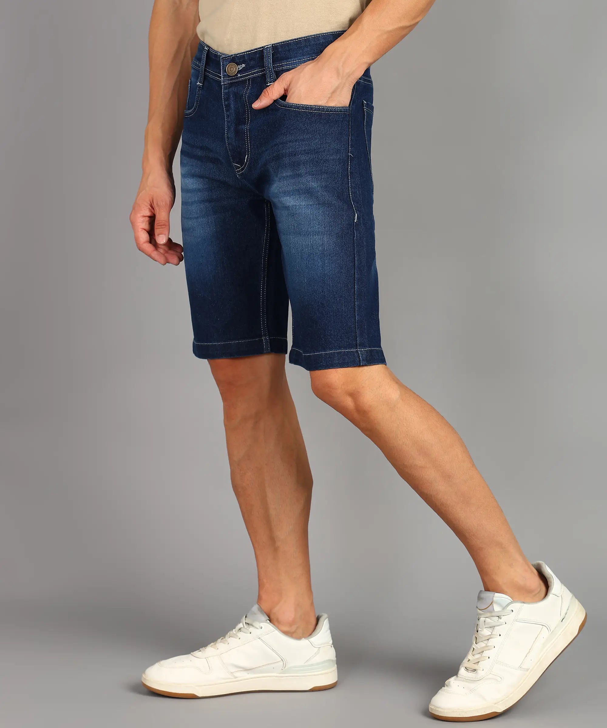 ANGERHOOD Solid Men Denim Blue Denim Shorts
