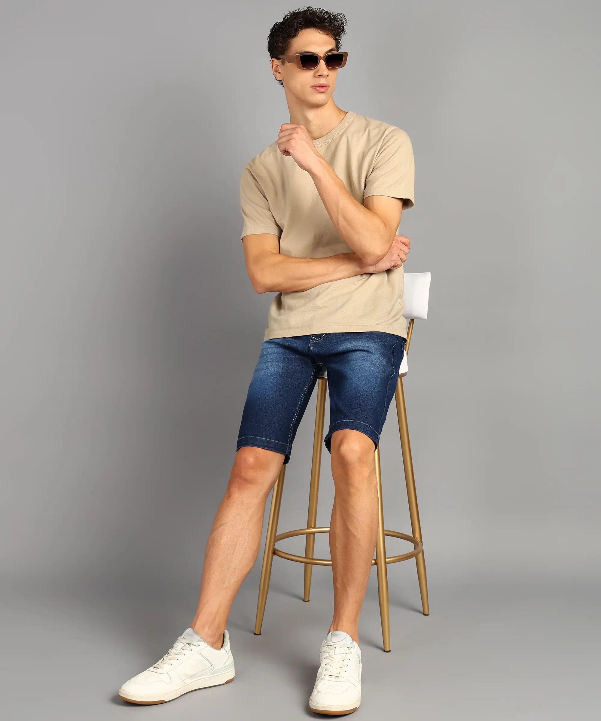 ANGERHOOD Solid Men Denim Blue Denim Shorts