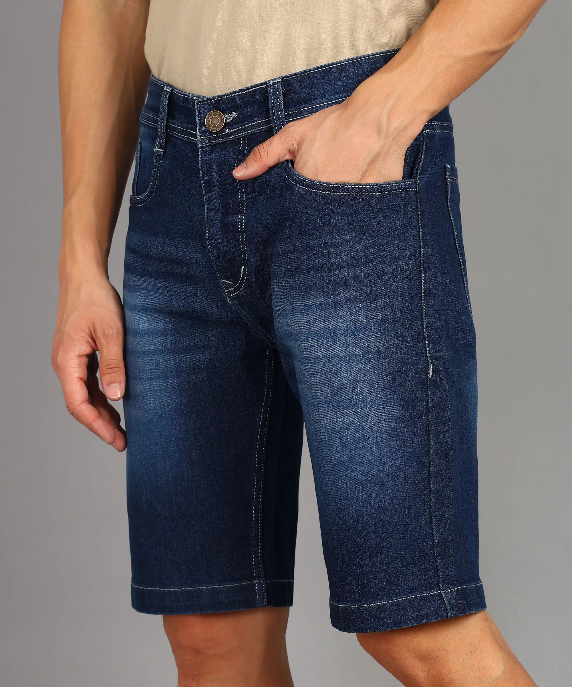 ANGERHOOD Solid Men Denim Blue Denim Shorts