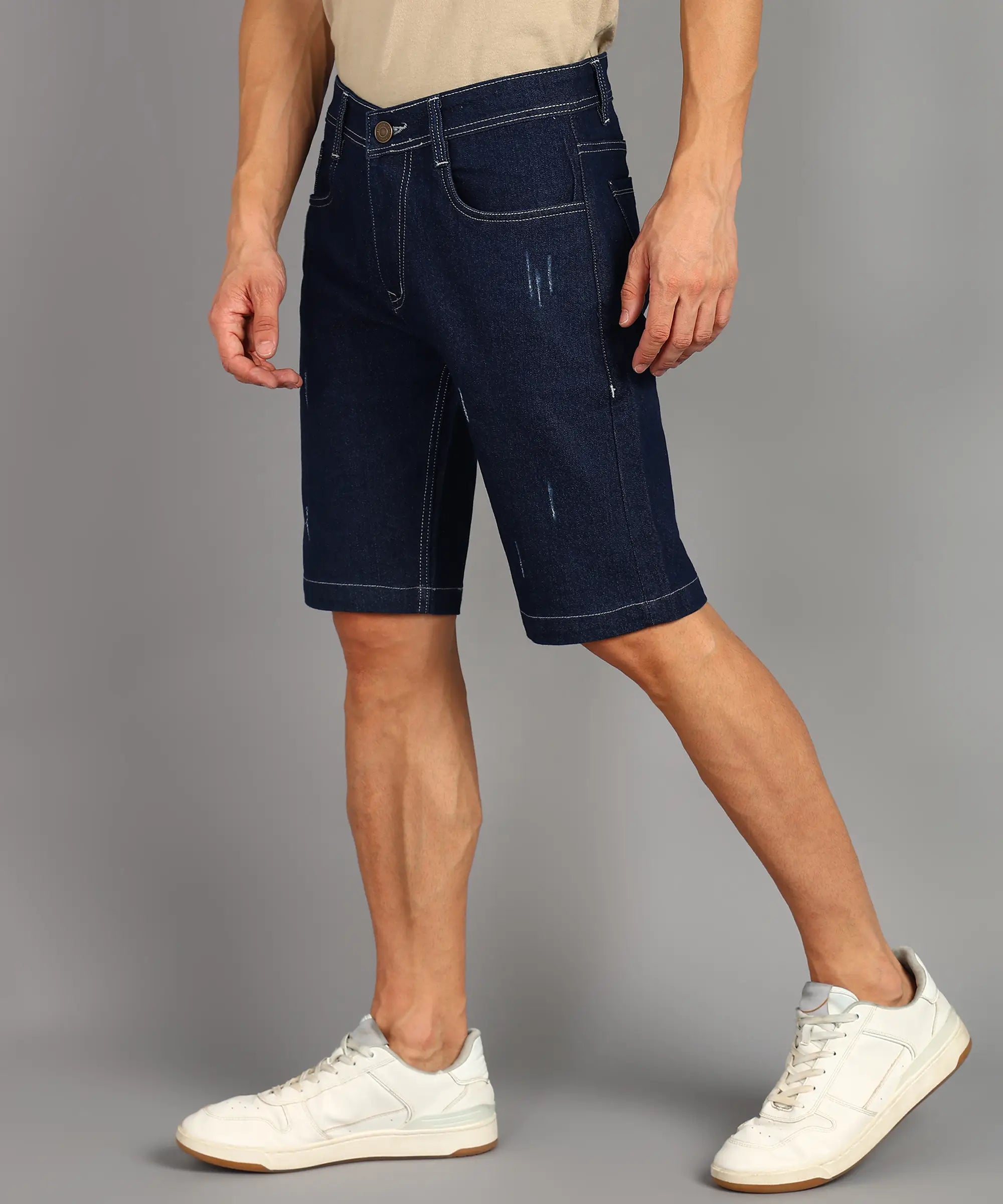 ANGERHOOD Solid Men Denim Blue Denim Shorts