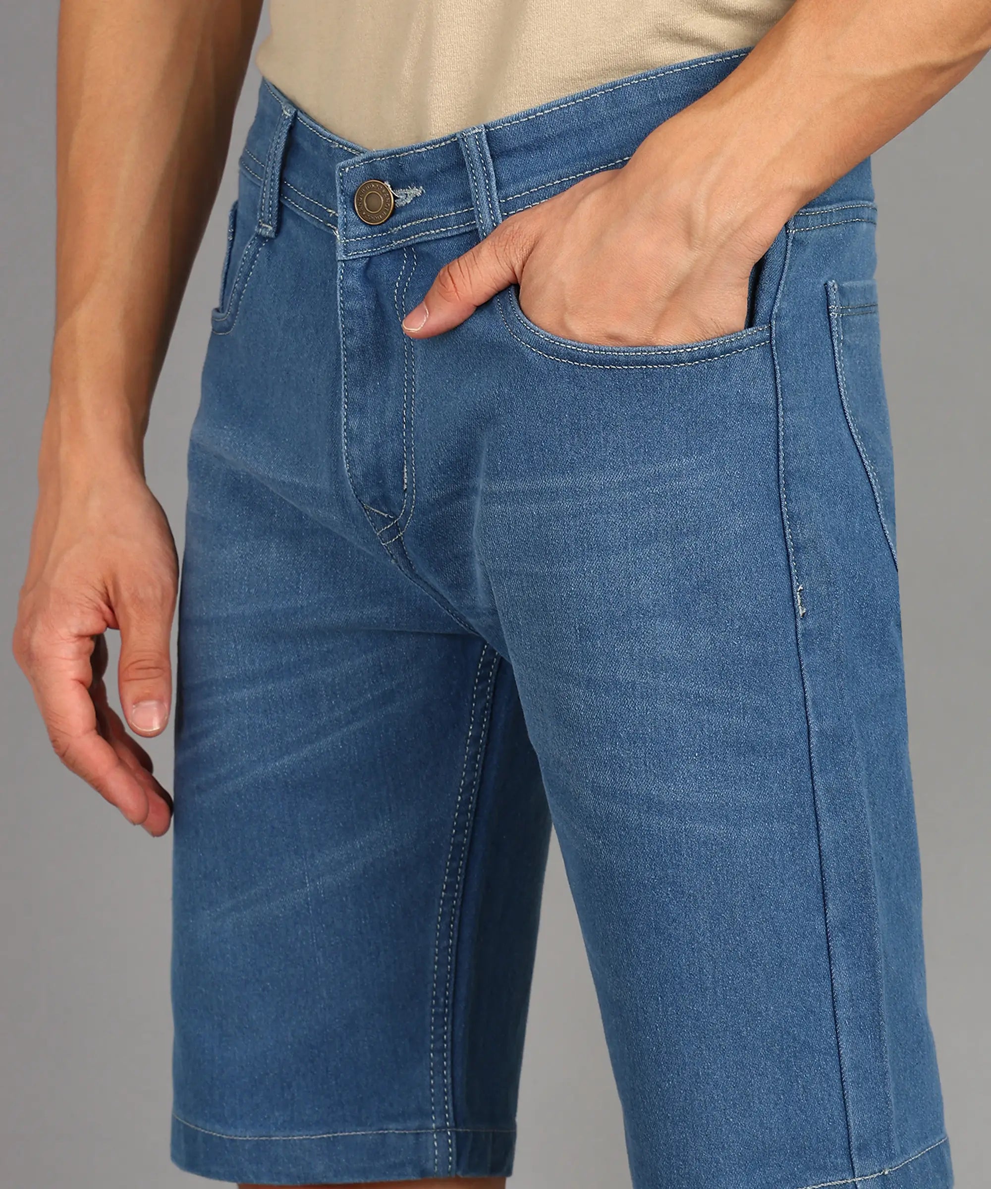 ANGERHOOD Solid Men Denim Blue Shorts