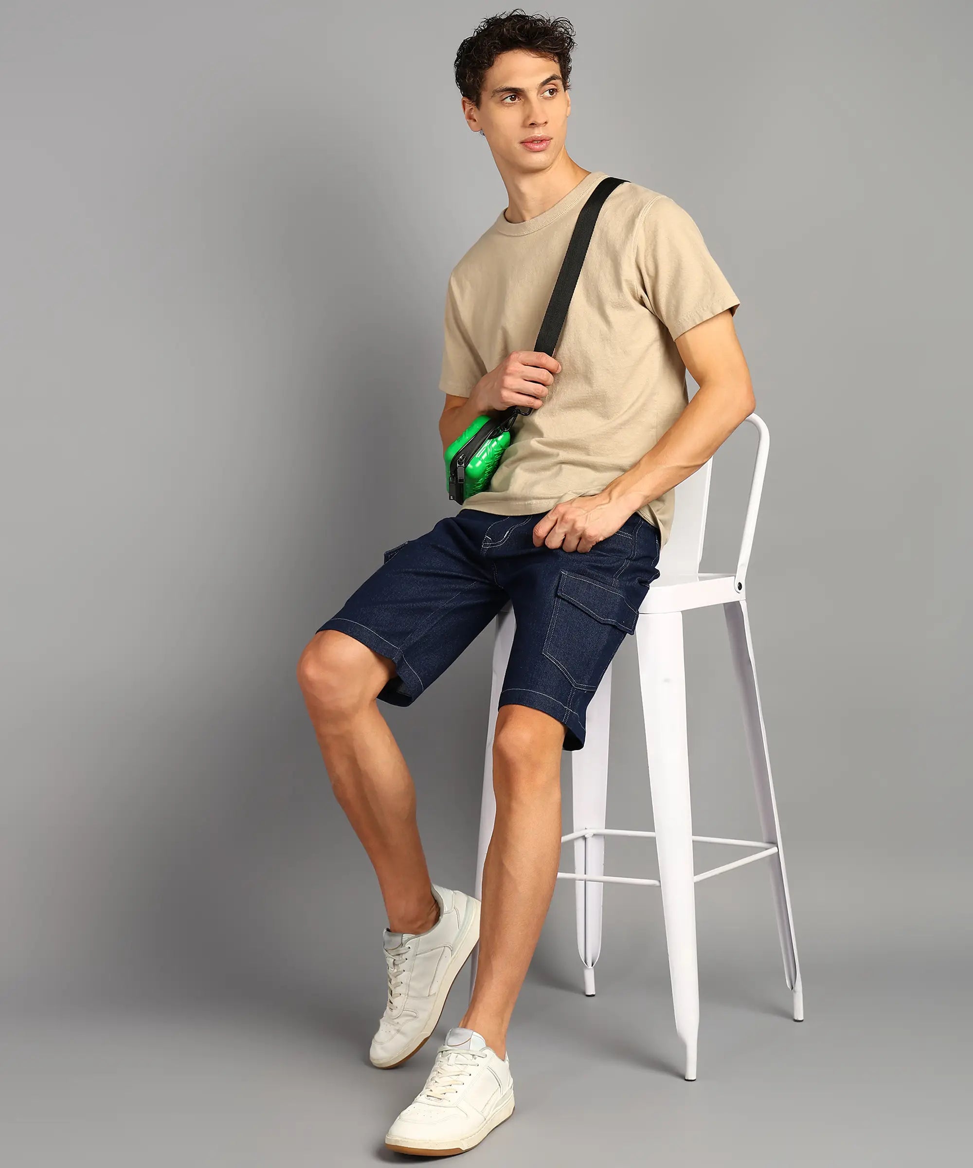 ANGERHOOD Solid Men Denim Dark Blue Denim Shorts