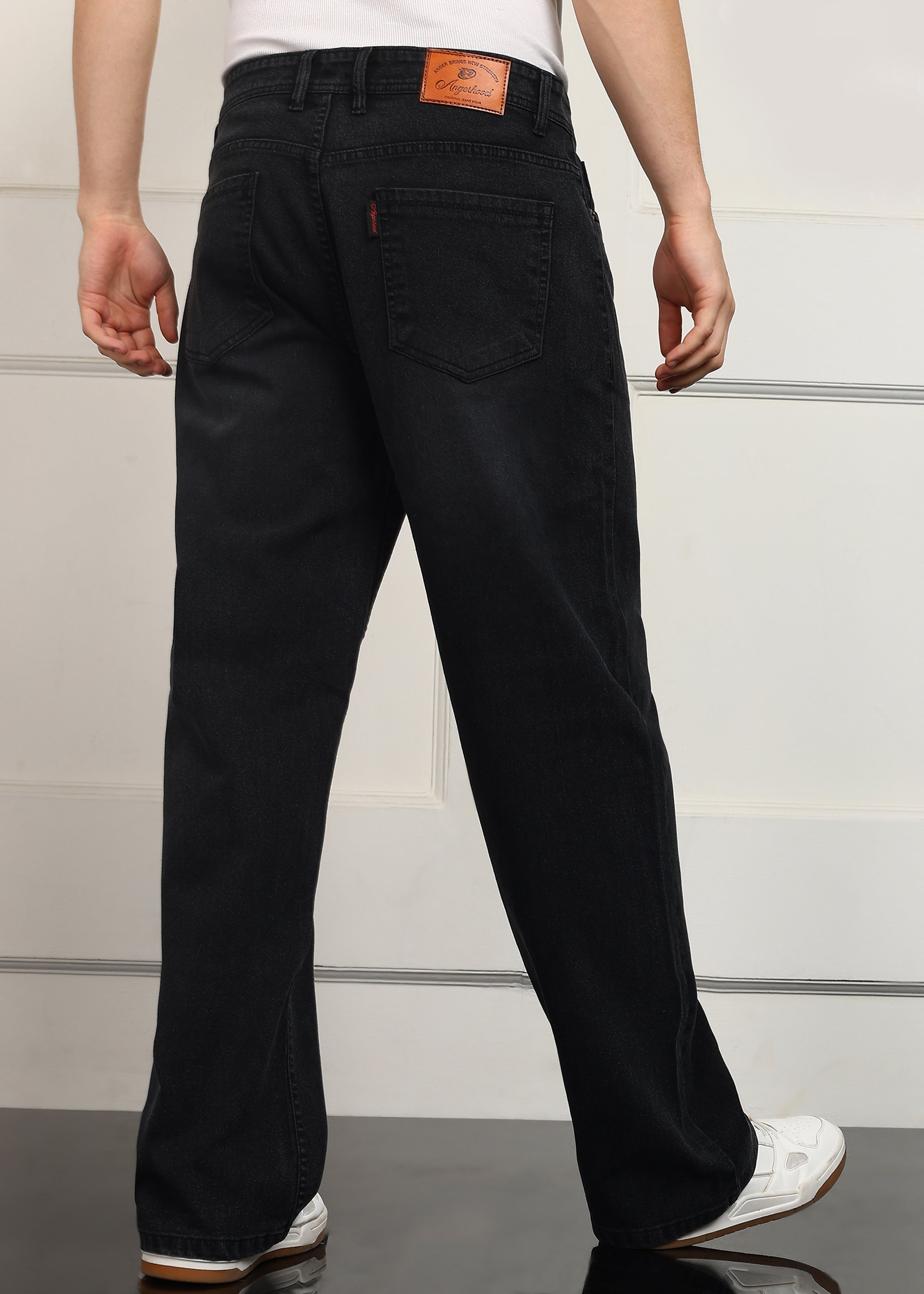 ANGERHOOD Loose Fit Men Black Jeans